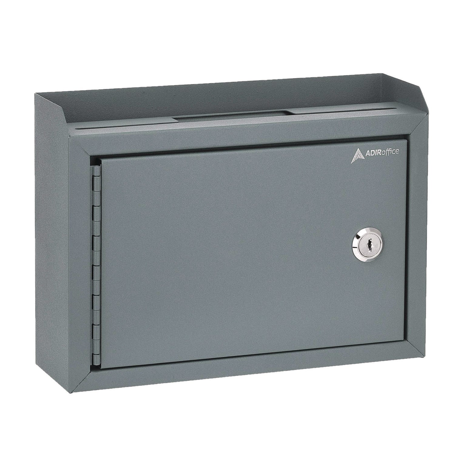 AdirOffice Medium Steel Secure Drop Box with Key Lock - 9.8
