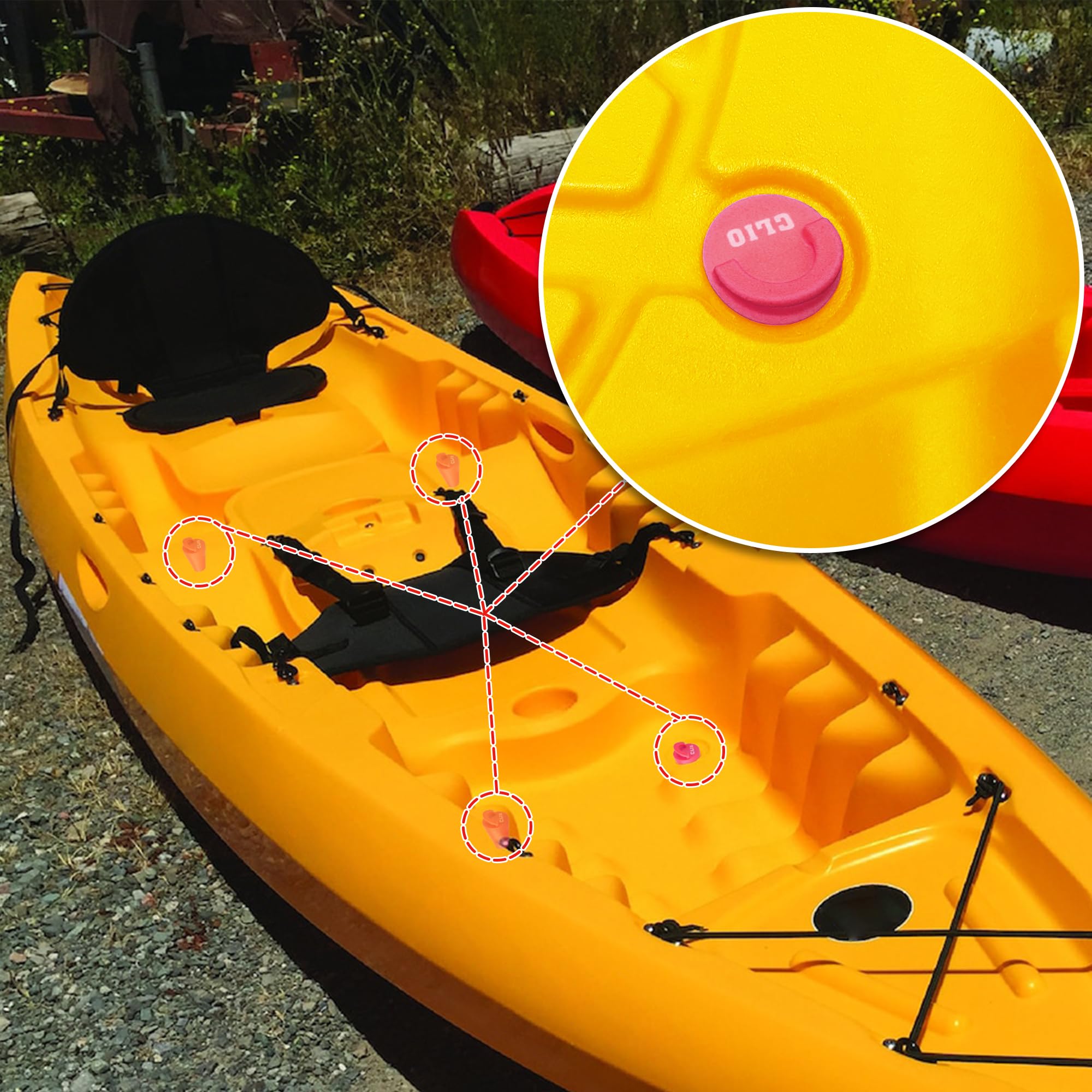 8 Pcs Silicone Kayak Scupper Plugs Kit - Waterproof Drain Hole Stoppers for Kayaks, Canoes & Boats - Perfect for Fishing, Recreation & Water Sports