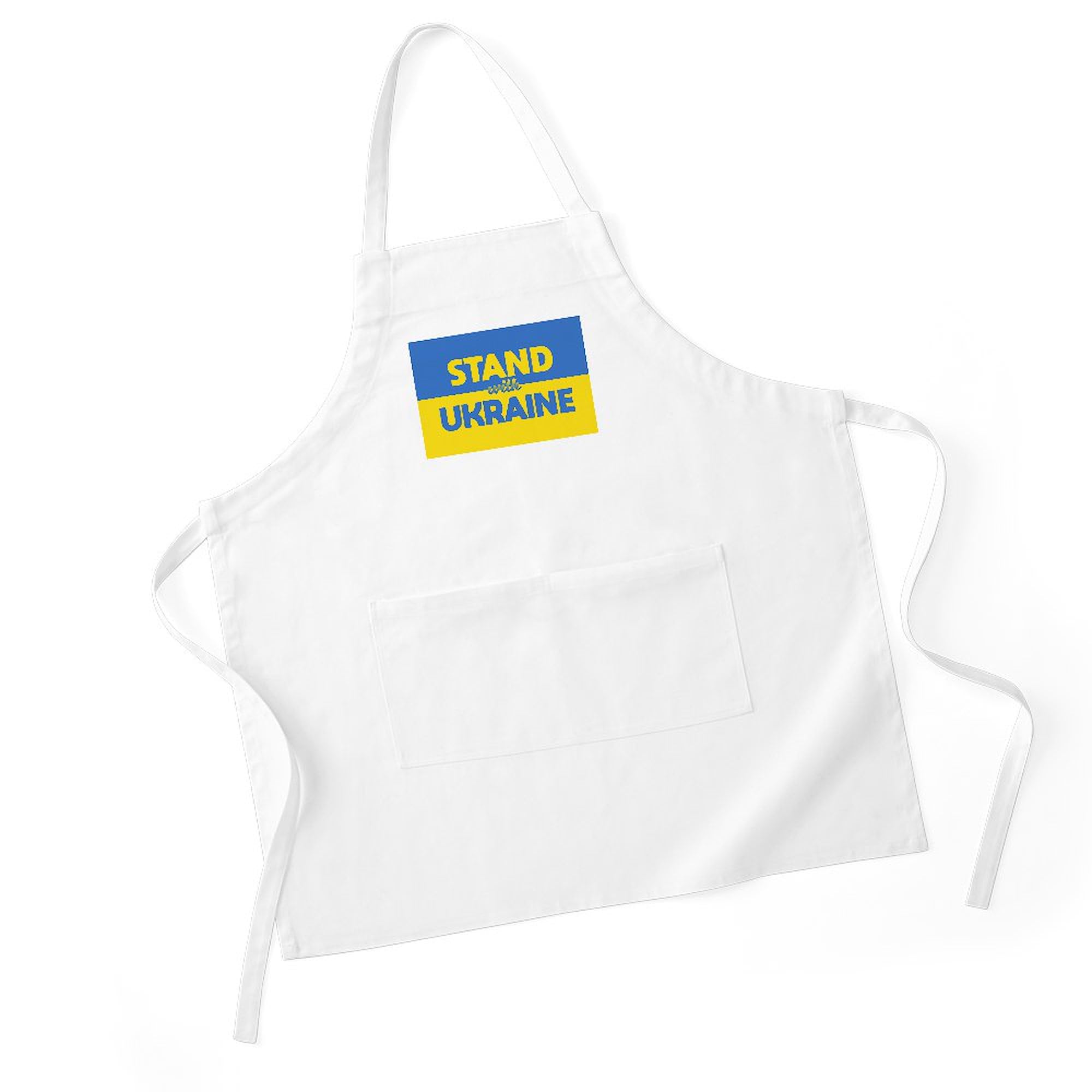 Stand With Ukraine Kitchen Apron with Pockets - Adjustable Grilling & Baking Apron for Cooking, BBQ, and Home Chef Use