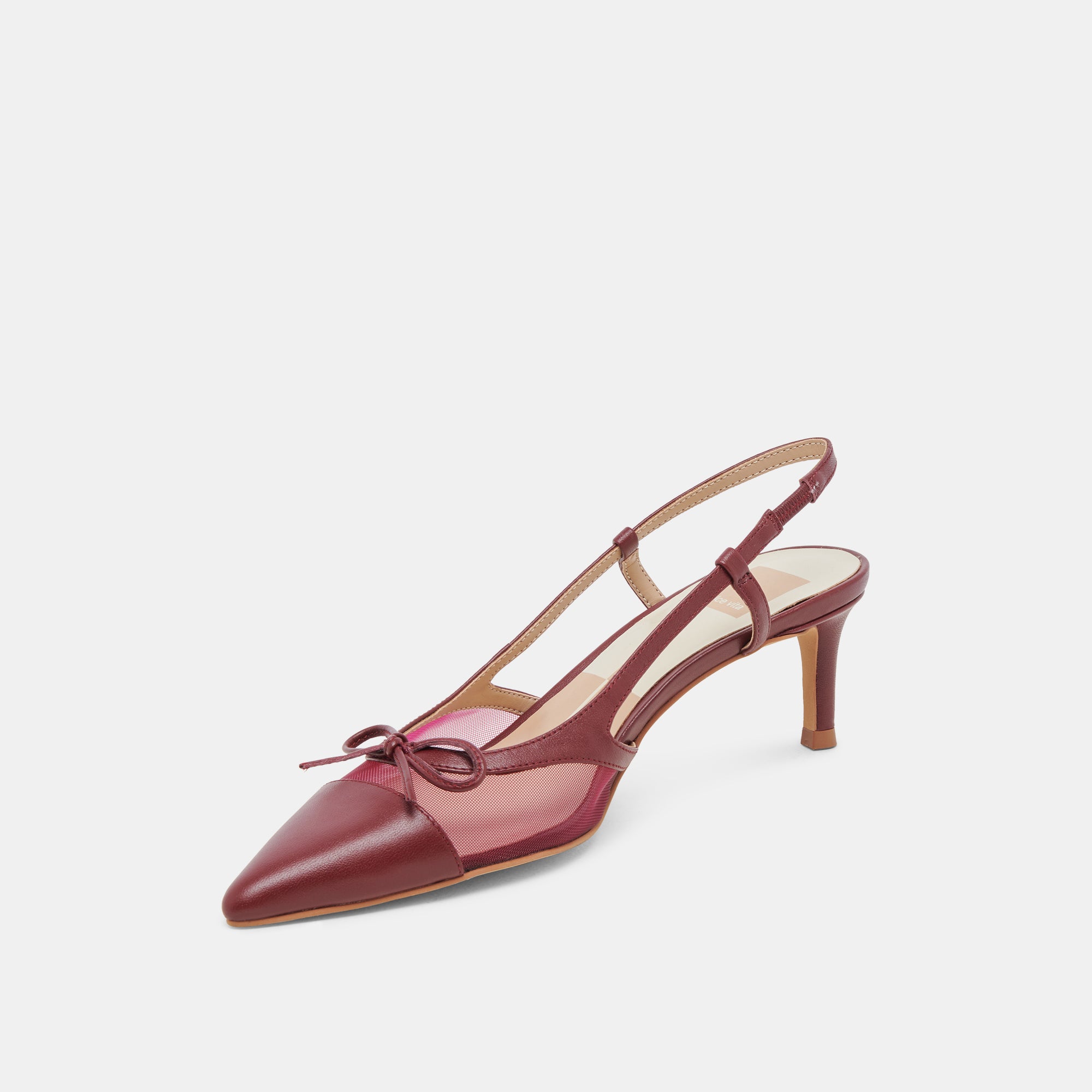 KANDI Women's Maroon Mesh High Heels - Stylish & Comfortable Dress Shoes for Parties, Weddings & Evening Events