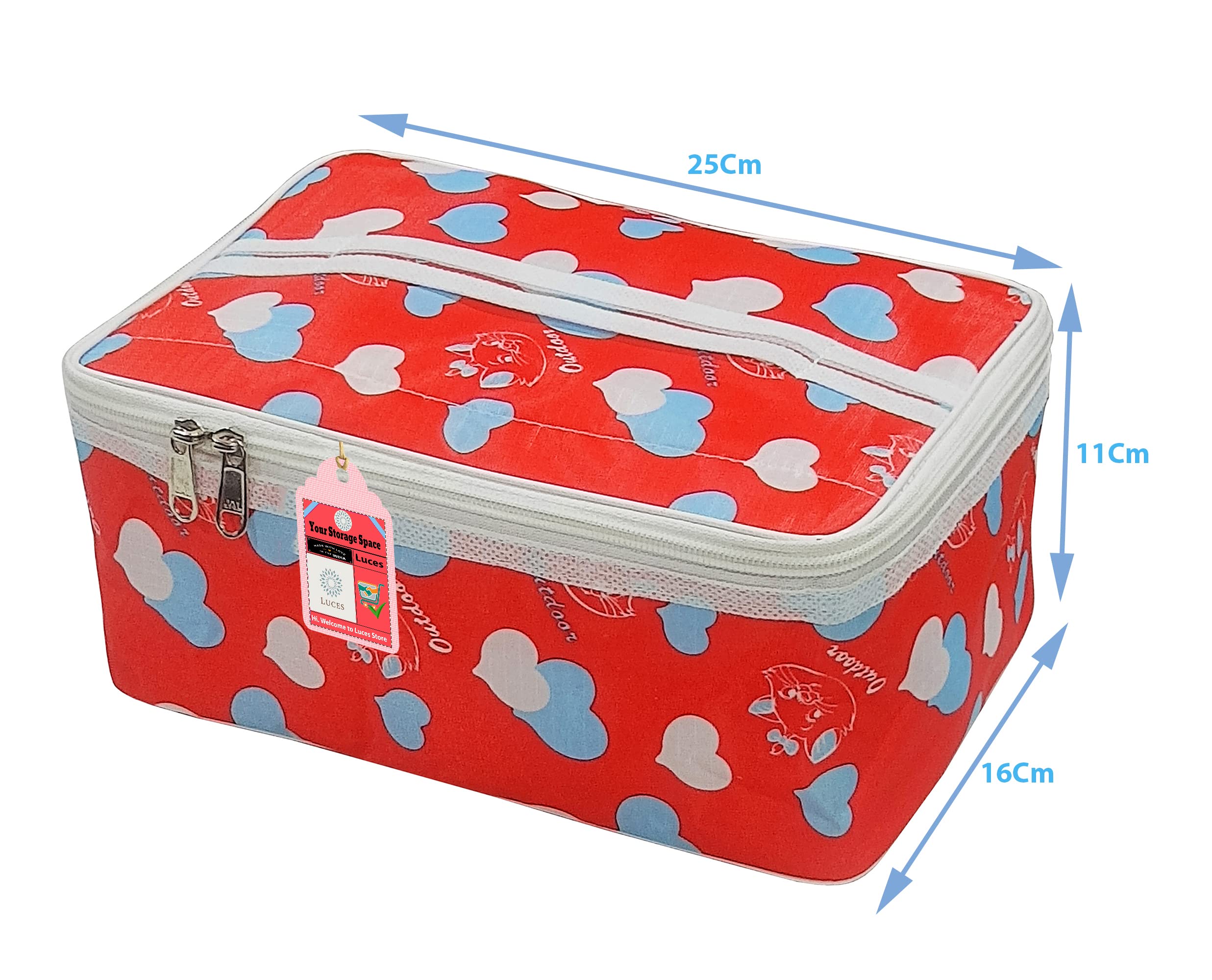 LUCES® Fabric Women's Makeup Storage Box - Travel Vanity Organizer with Zipper Pouch for Cosmetics, Toiletries & Jewelry | Multicolor | Perfect for Travel, Home & Salon Organization