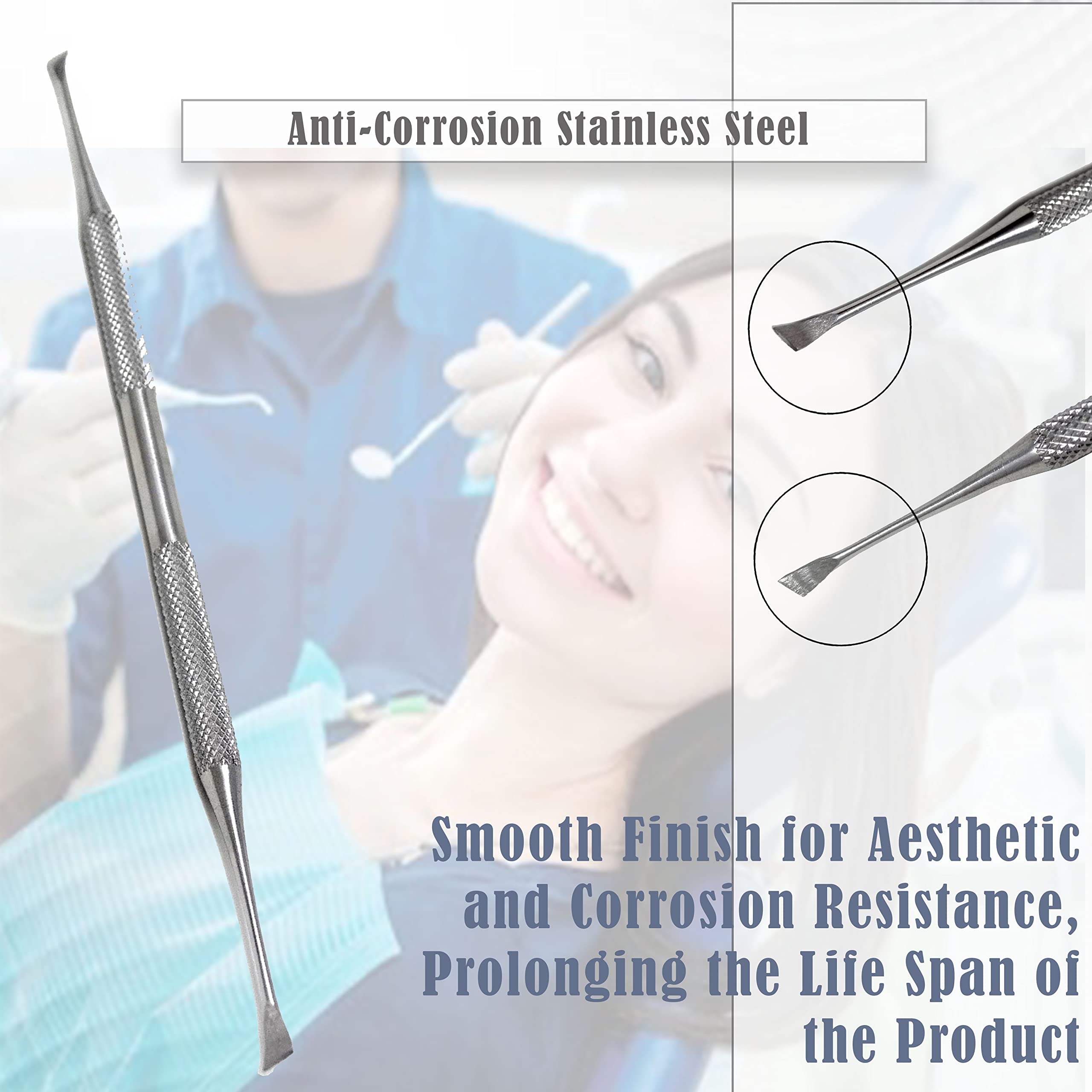 Professional Dental Tartar Scraper Tool - Stainless Steel Double Ended Plaque Remover for Teeth Cleaning at Home - 6.5 Inch Dental Pick for Oral Hygiene & Tartar Control - Perfect for DIY Teeth Whitening & Dental Care