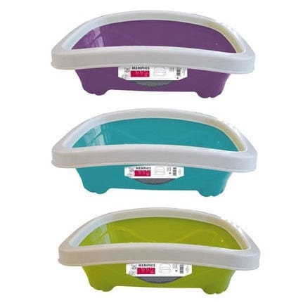 M PETS Memphis Cat Litter Box with High Rim - Odor Control & Splash Proof Design for Indoor Cats - Perfect for Small Spaces & Multi-Cat Households