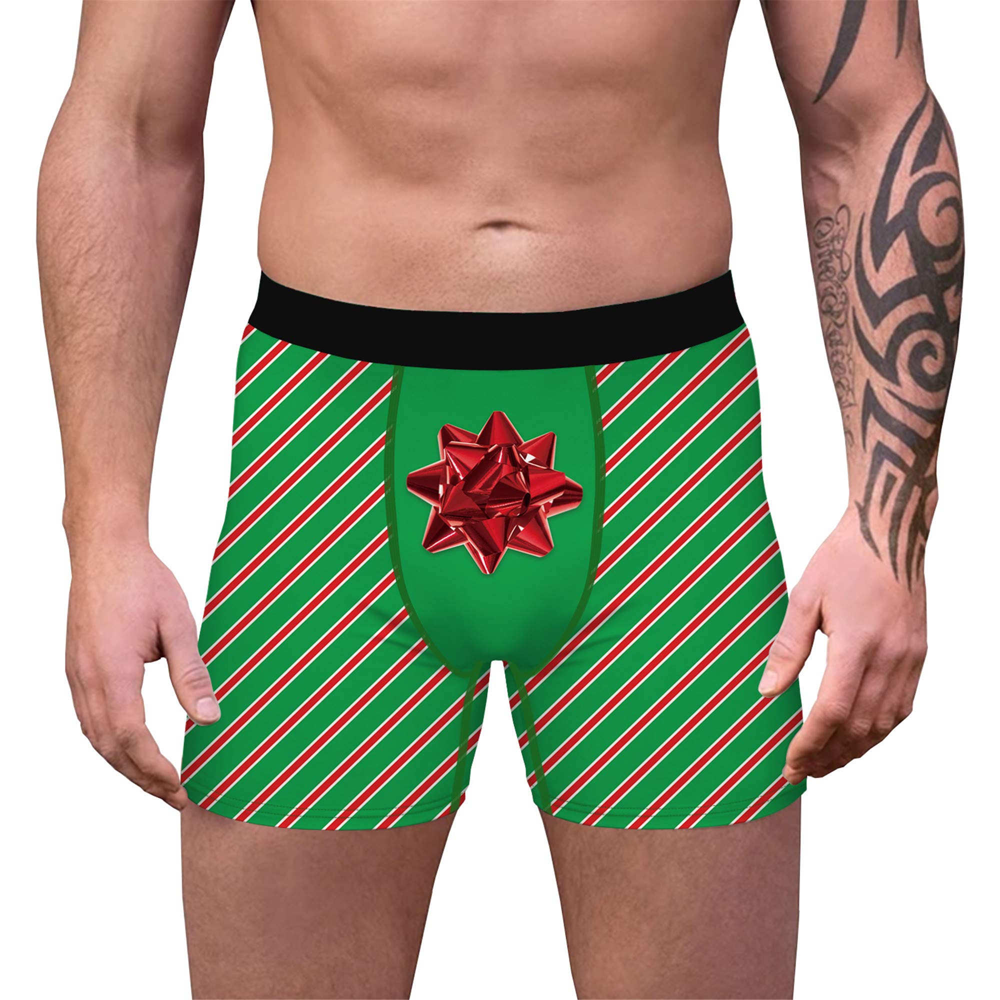 Funny Christmas Printed Boxer Briefs for Men - Holiday Novelty Underwear - Perfect for Christmas Parties, Gifts & Festive Celebrations