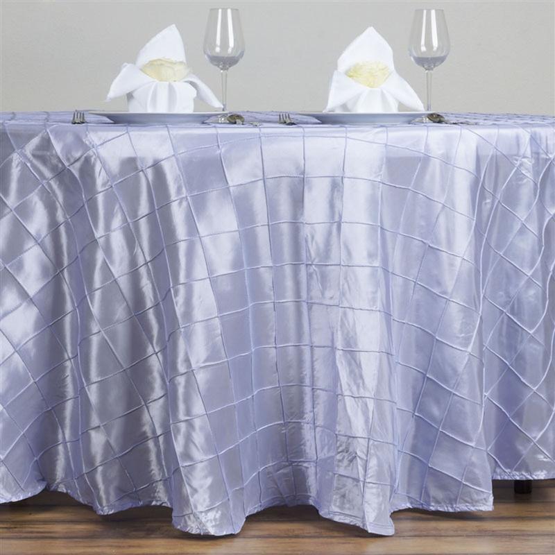 120 Pintuck Round Tablecloth - Elegant Wedding & Party Table Linens for Banquet, Reception, and Special Events
