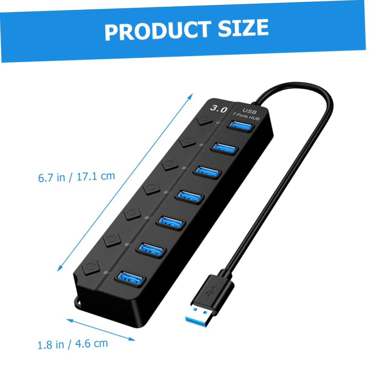 Homoyoyo 4-Port USB Hub with External Power Supply - High-Speed USB 3.0 Expander for Laptop, PC, MacBook - Extra USB Ports for Charging, Data Transfer, Keyboard, Mouse & More - Perfect for Home Office, Gaming & Workspace Setup