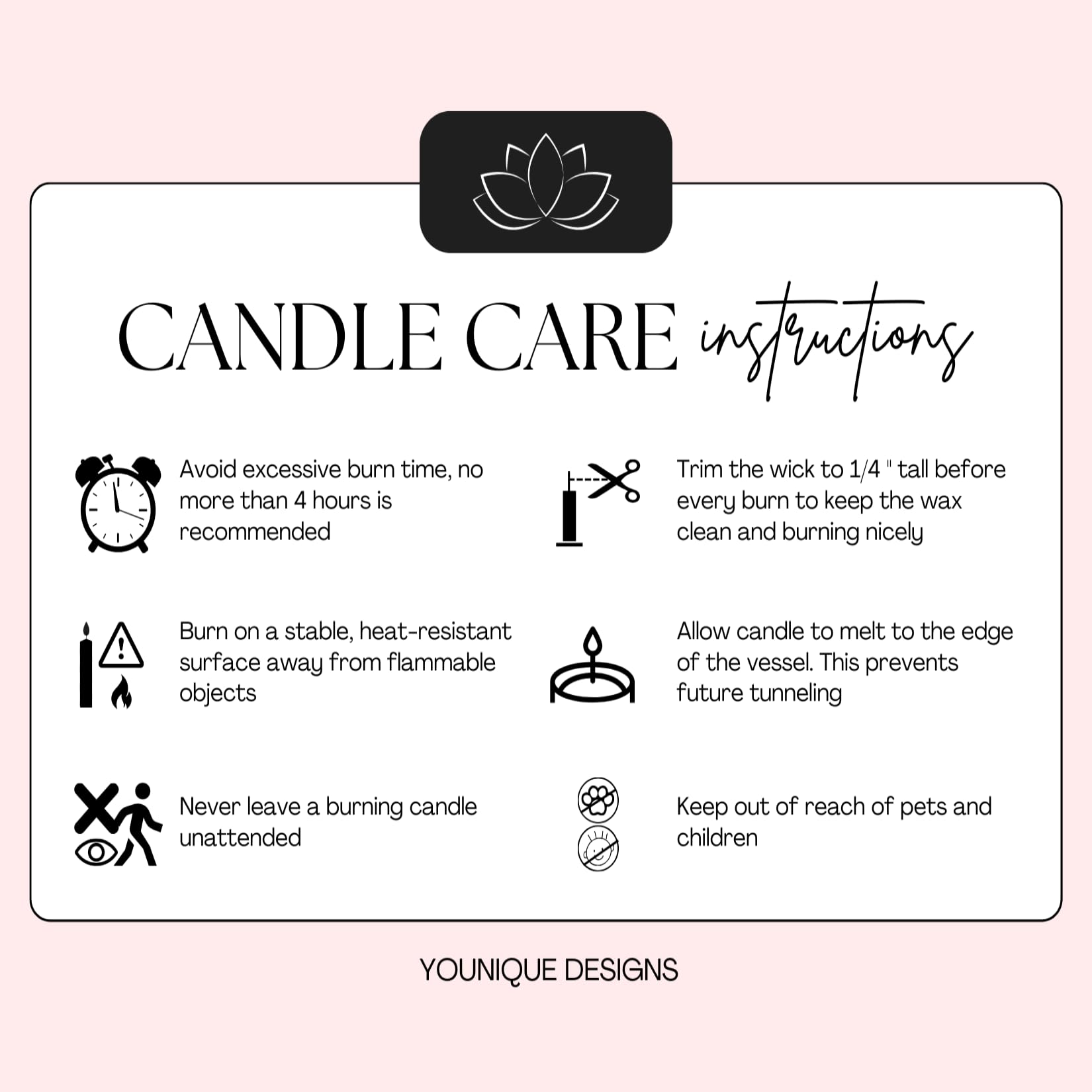 You Nique Designs Get Well Soon Candle - 7oz Lavender Vanilla Scented Soy Candle | Post Surgery Recovery Gift, Divorce Gift for Women | Relaxing Home Aromatherapy for Healing & Comfort