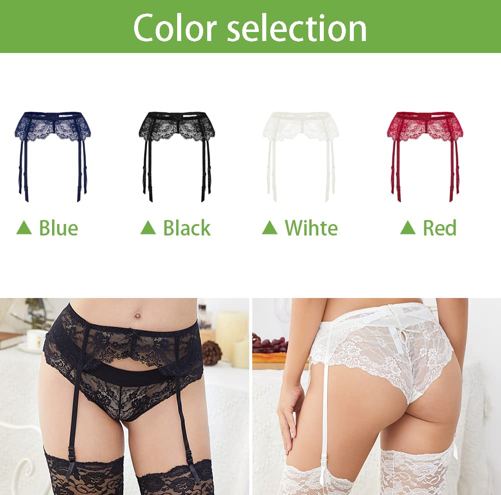 Confonze Women's Lace Garter Belt - Sexy Adjustable Suspender Belt for Thigh High Stockings | Perfect for Bridal Lingerie, Boudoir Photography & Romantic Nights