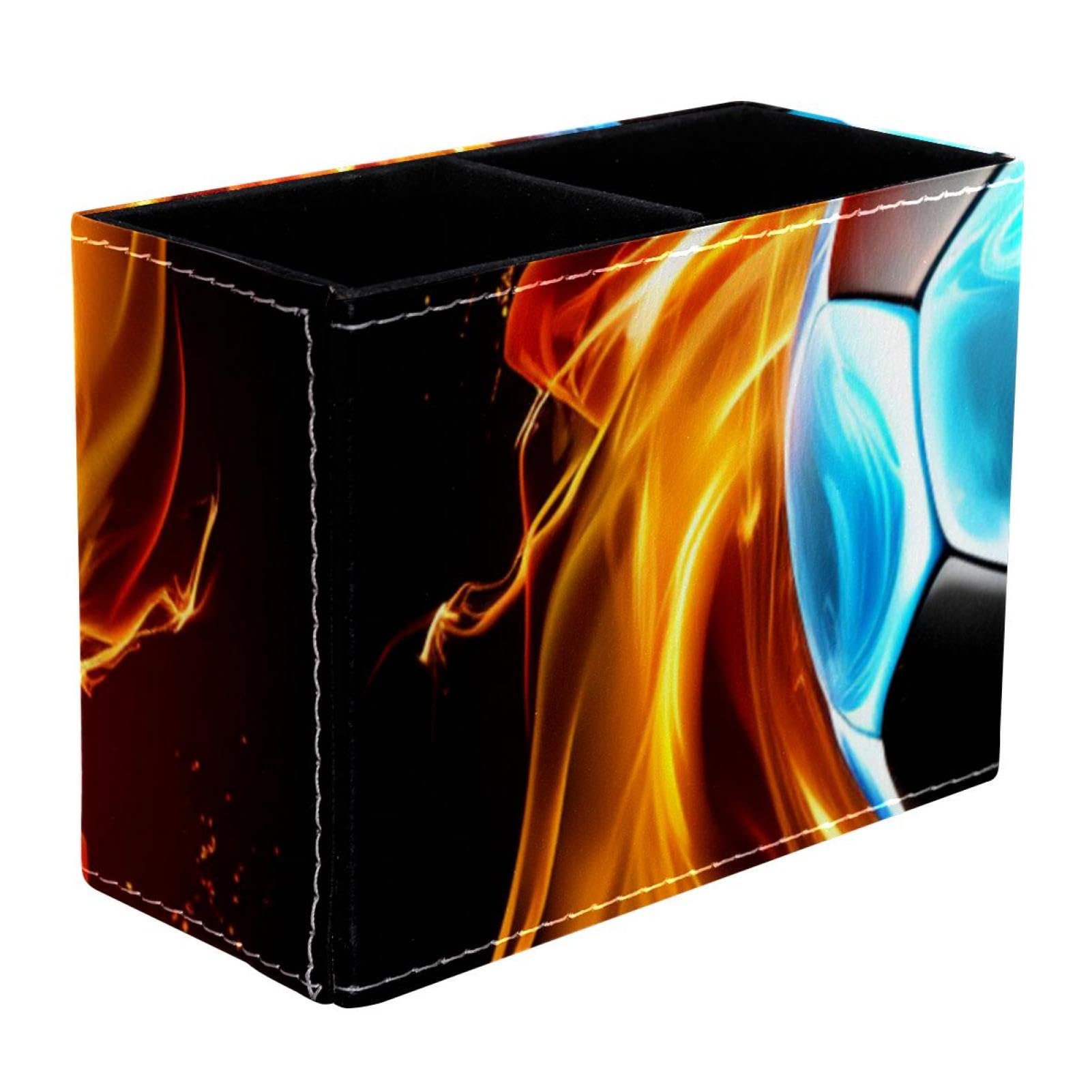 Flaming Football Pen Holder for Desk - Stylish Pencil Organizer for Office & School Supplies - Perfect for Home, Office, and Classroom Organization