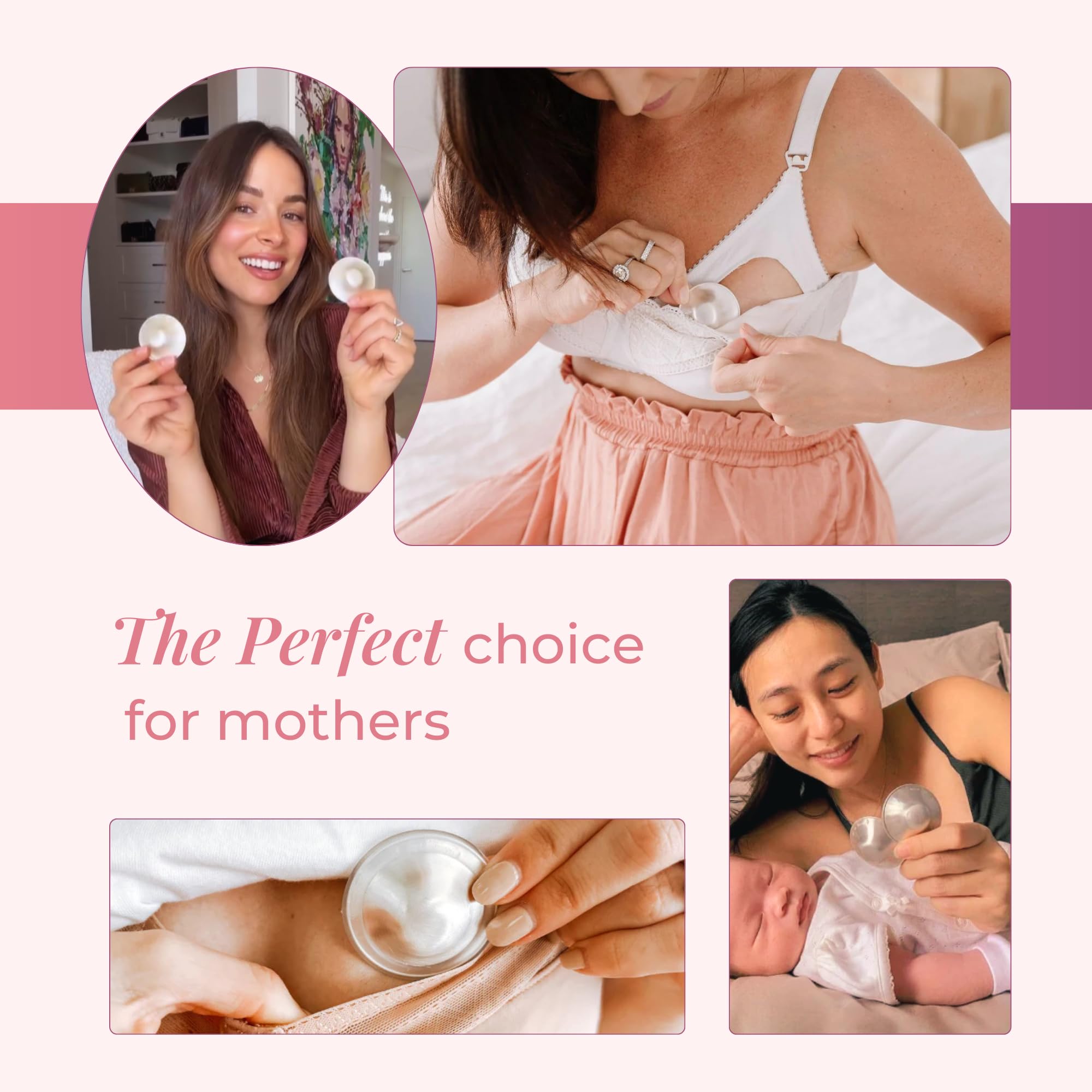 Original SILVERETTE® 925 Pure Silver Nursing Cups - Premium Nipple Shields for Breastfeeding Moms, XL Size Nursing Essentials for Newborns - Perfect for Pain Relief, Cracked Nipple Protection & Comfortable Breastfeeding at Home or On-the-Go