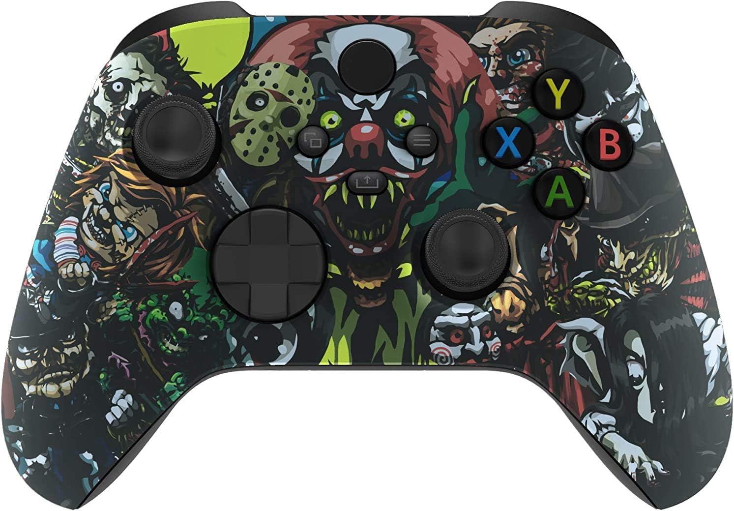 Modded Xbox Controller with Rapid Fire & White LED - Custom Scary Party Soft Touch Design for Gaming, FPS & Competitive Play