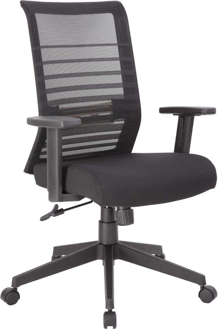 Ergonomic Boss Mesh Task Chair - Black [B6566 BK] - Office Chair with Adjustable Height & Lumbar Support for Home & Business Workspaces