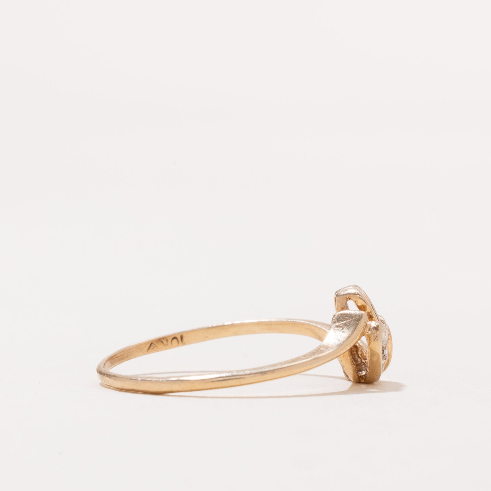 0.002ct Diamond Heart Bypass Ring - Size 8 | Elegant Dainty Jewelry for Women | Perfect for Valentine's Day, Anniversary & Romantic Gifts