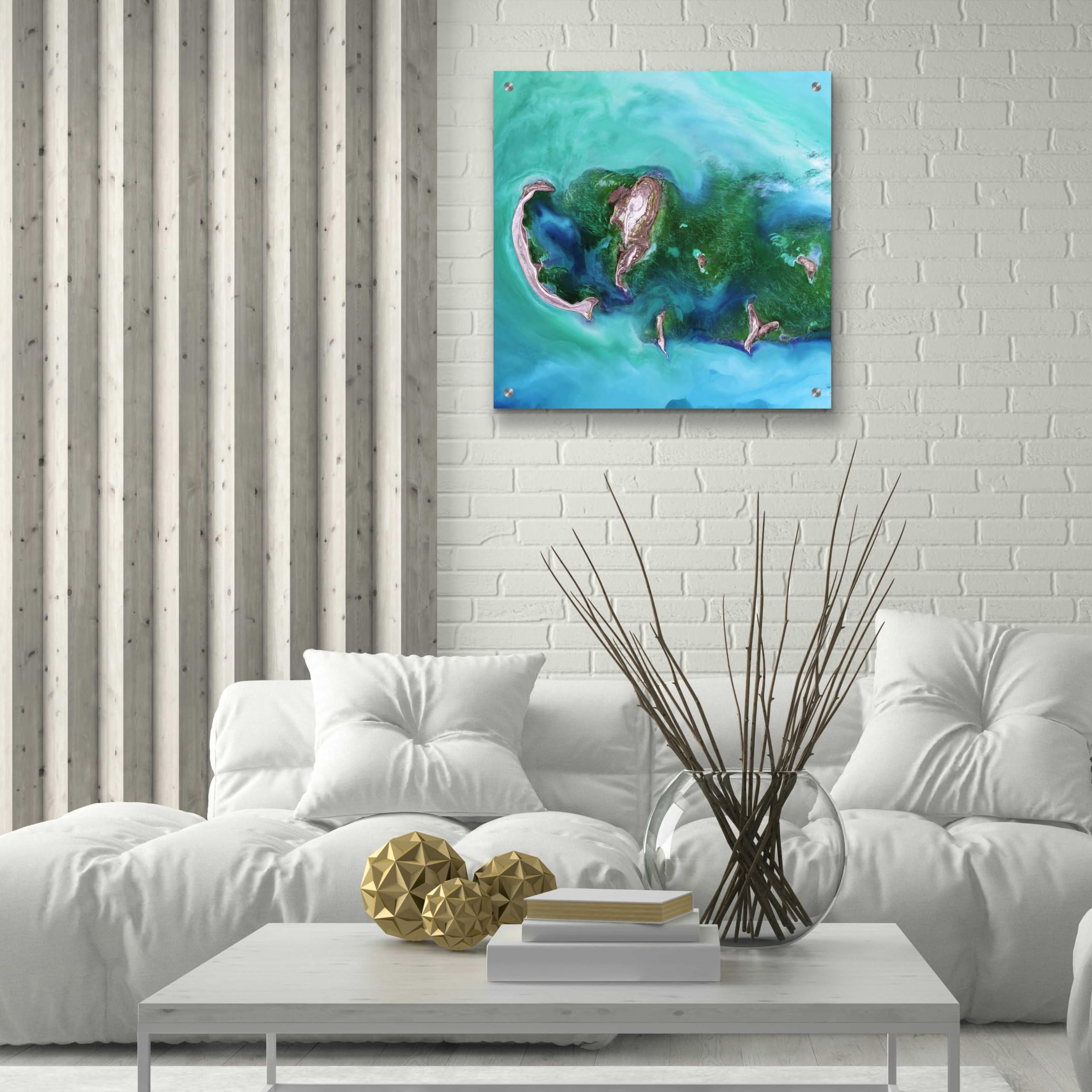 Epic Art 'Earth as Art: Caspian Scour' - 24x24 Inch Acrylic Glass Wall Decor - Modern Home & Office Wall Art - Perfect for Living Room, Bedroom or Office Decoration
