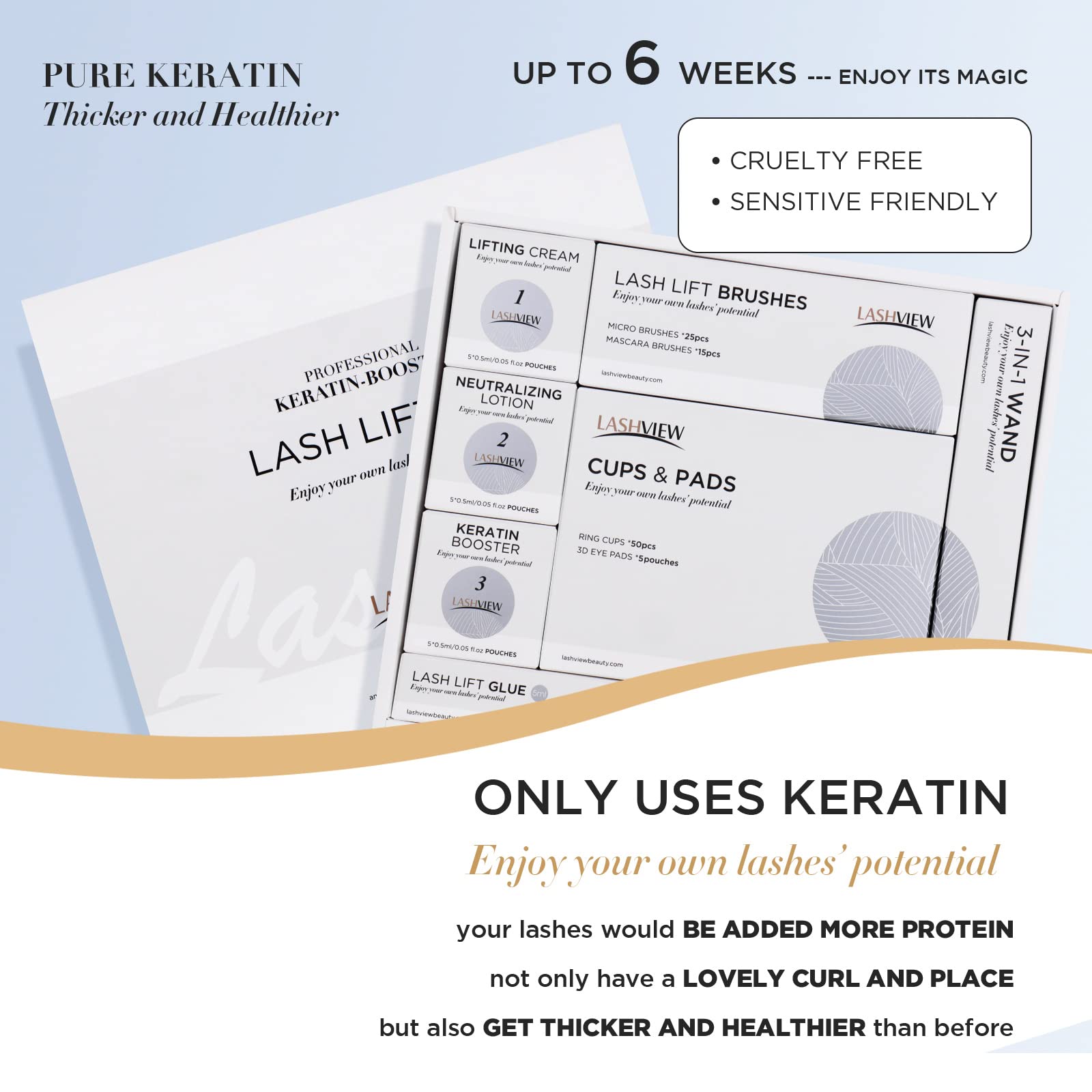 Professional LASHVIEW Lash Lift Kit - Semi-Permanent Eyelash Perming & Curling Set with Liquid Formula (5 Uses) | Salon-Quality DIY Eyelash Lift for Natural Volume & Curl | Perfect for Home Use, Bridal Makeup & Special Occasions