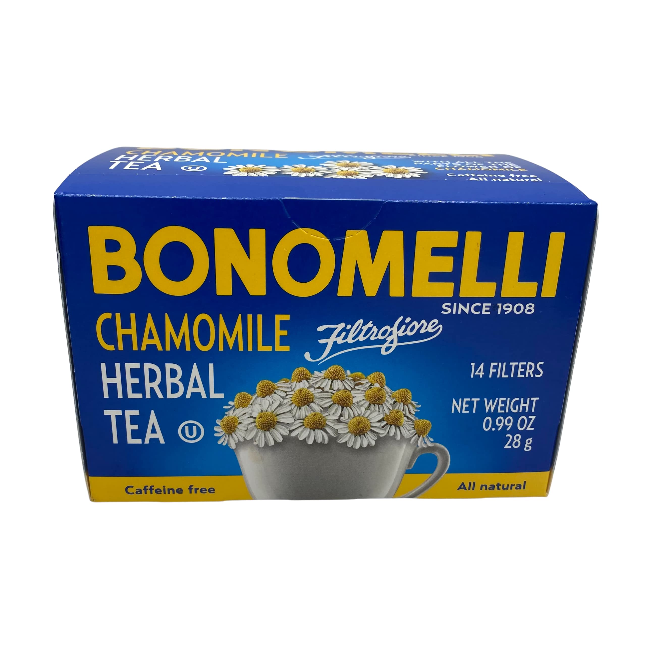 Organic Bonomelli Chamomile Herbal Tea - 14 Tea Bags for Relaxation & Sleep Aid - Perfect for Stress Relief, Nighttime Routine & Digestive Comfort