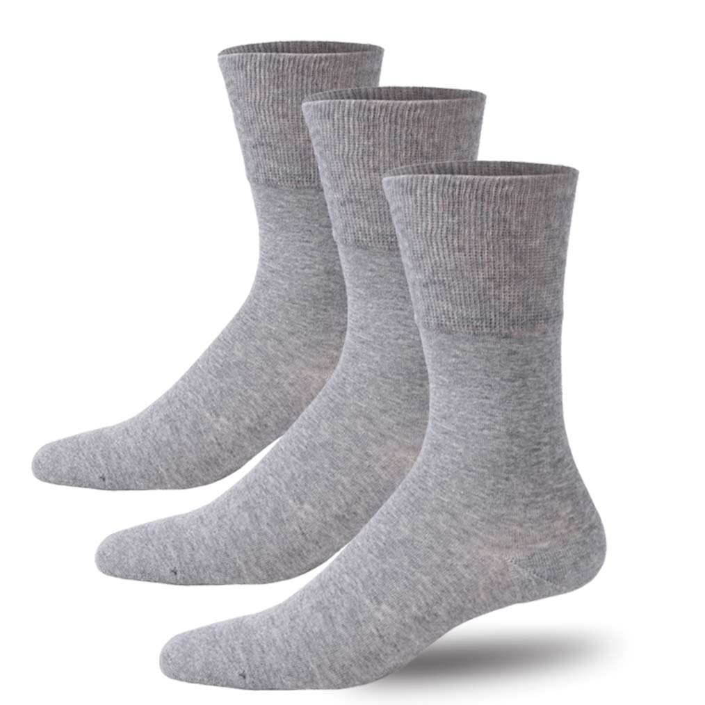 Forcool Non-Binding Diabetic Socks for Men & Women - Soft Cotton Crew Socks for Circulation, M/L/XL Sizes, 3/6 Pairs Pack - Ideal for Diabetes, Swelling & All-Day Comfort at Work or Home