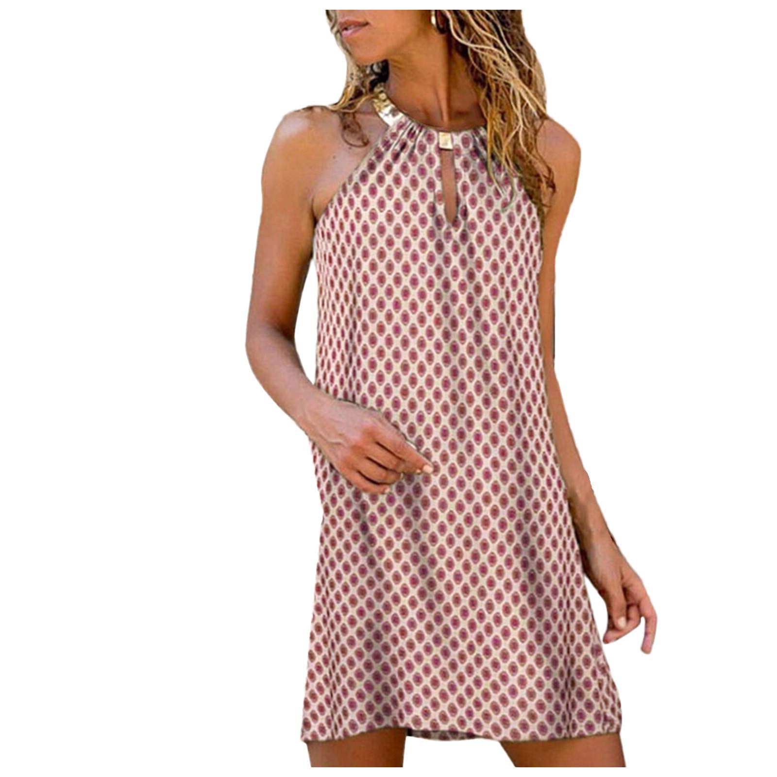 Smooto Women's Denim Shirt Dress - Short Sleeve Button Down Jean Tunic Top in Pink (Size 2XXXXXL) | Casual Summer Outfit, Beach Cover-Up, Streetwear Fashion
