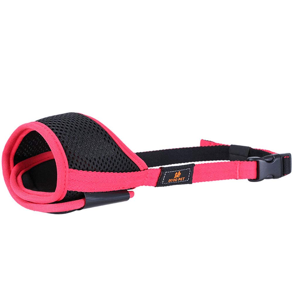**Breathable Adjustable Dog Muzzle for Small & Medium Dogs - Anti-Biting & Barking Mesh Mouth Cover (Size M, Red) - Perfect for Training, Grooming & Vet Visits**
