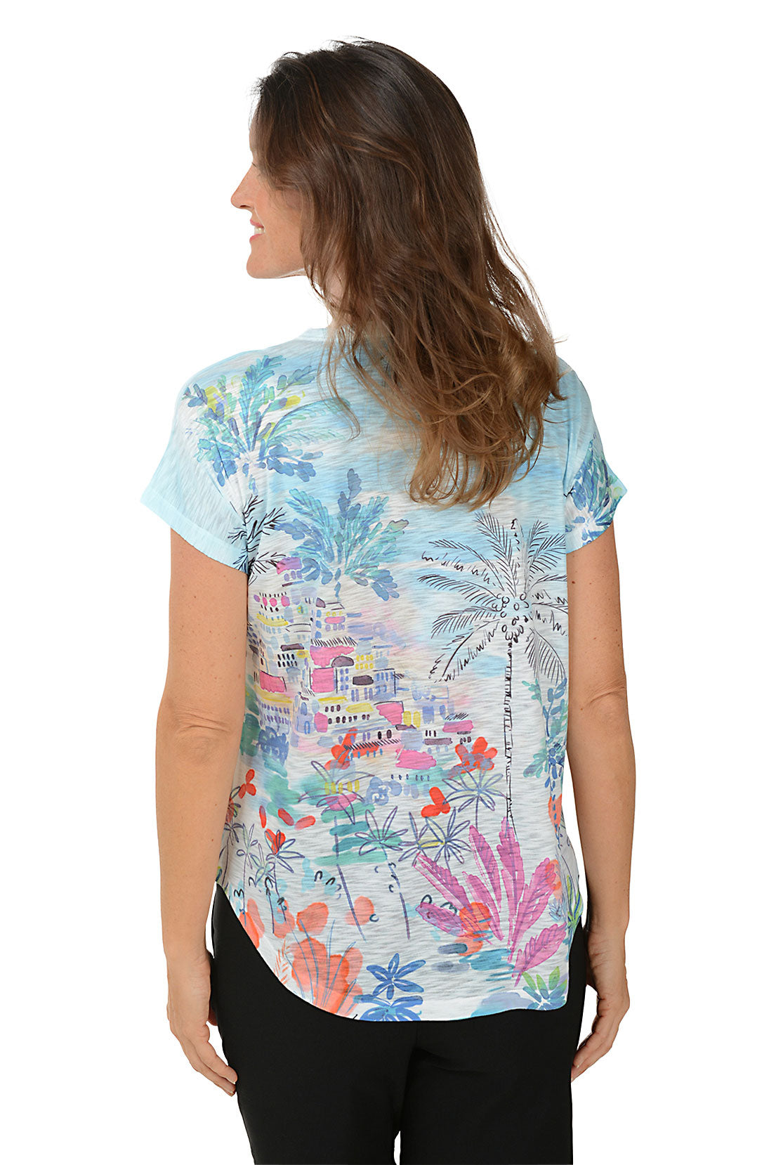 Seaside Short Sleeve Slub Knit Top for Women - Breathable Casual Beach Shirt | Perfect for Summer Vacation, Poolside Lounging & Coastal Getaways