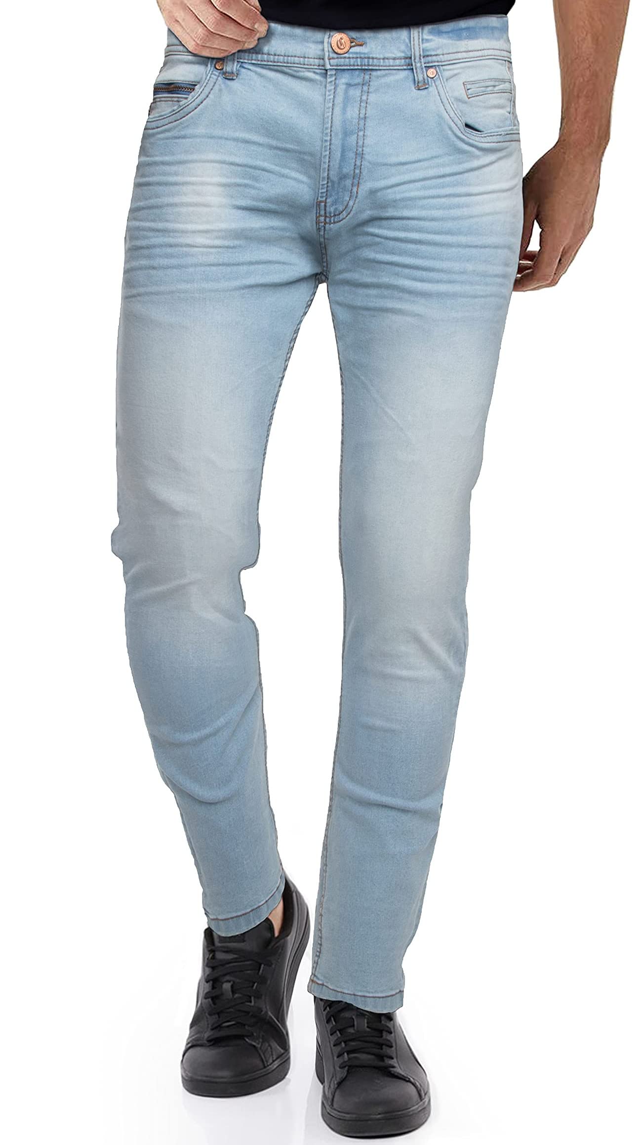 Azure Men's Skinny Stretch Jeans - Comfort Fit for Casual & Work