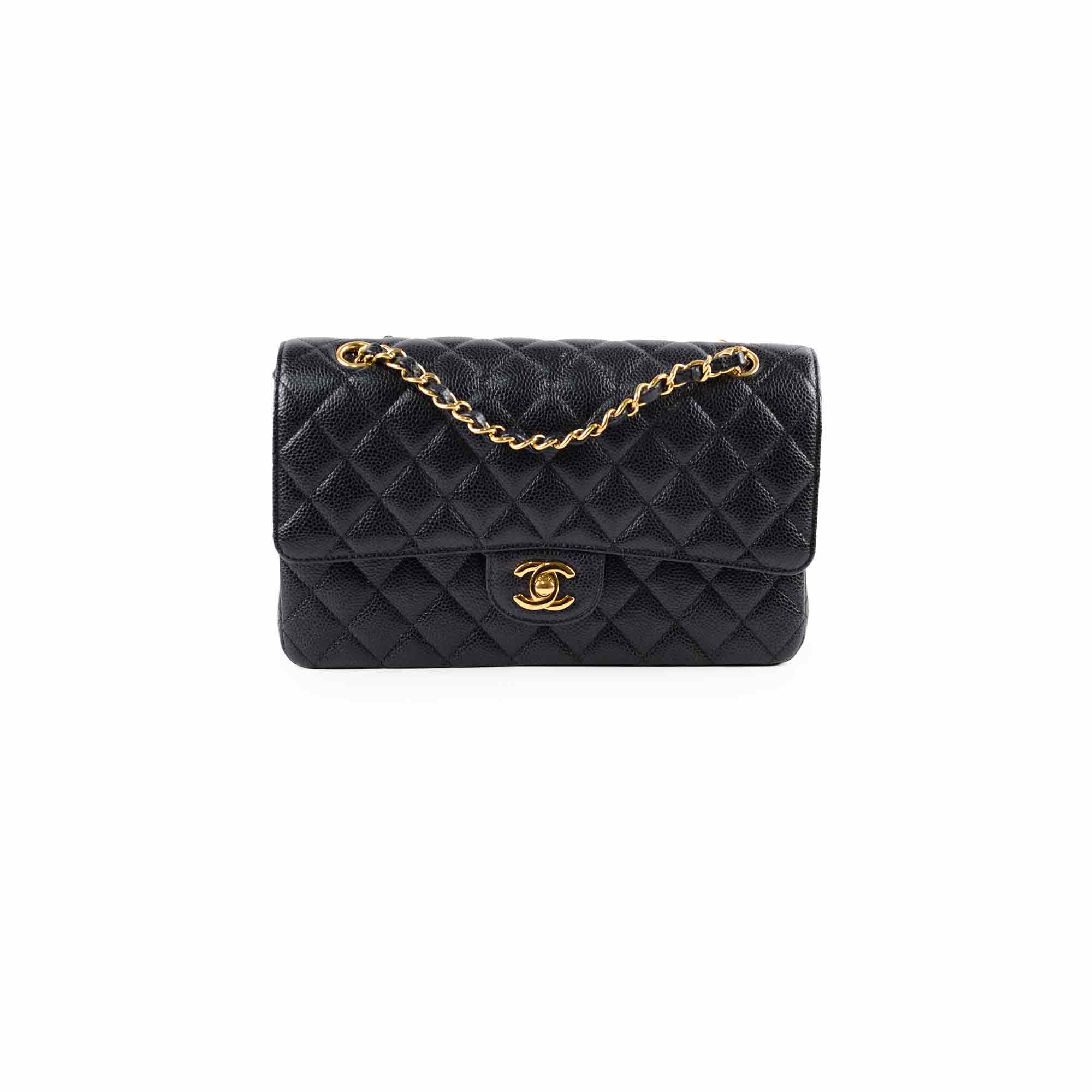 Chanel Medium/Large Caviar Double Classic Flap Black Handbag - Luxury Designer Shoulder Bag for Women | Perfect for Work, Evening Events & Special Occasions