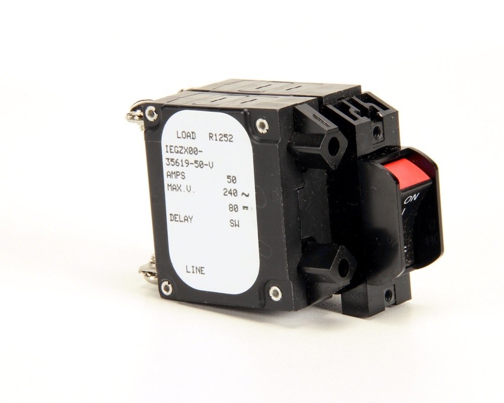Nieco 15480 50 Amp Rocker Switch Circuit Breaker - Heavy Duty Electrical Protection for Marine, RV, and Automotive Applications