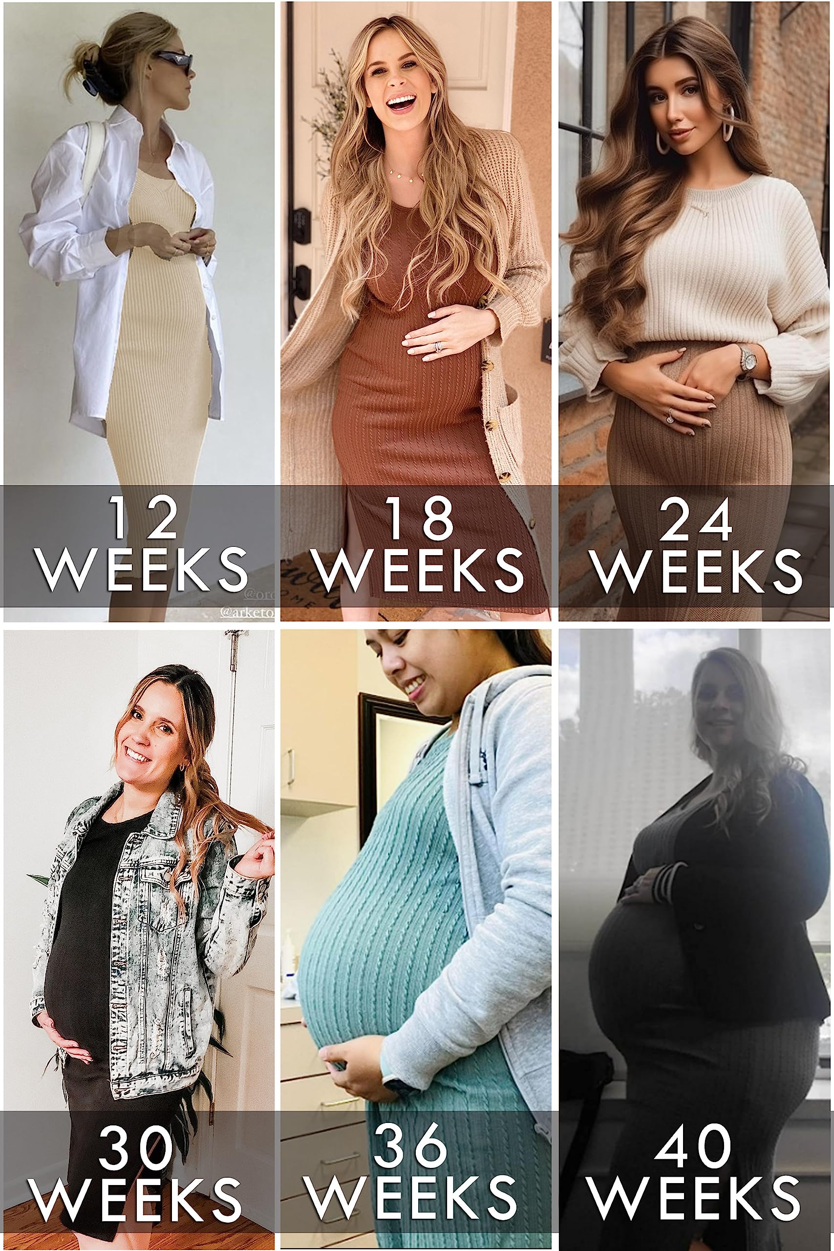 Ekouaer Maternity Dress - Soft Rib Knit Long Sleeve Bodycon Dress with Side Slit for Pregnancy & Baby Shower | Comfortable Nursing Clothes for Expecting Moms S-XXL | Perfect for Maternity Photos, Baby Showers & Everyday Wear