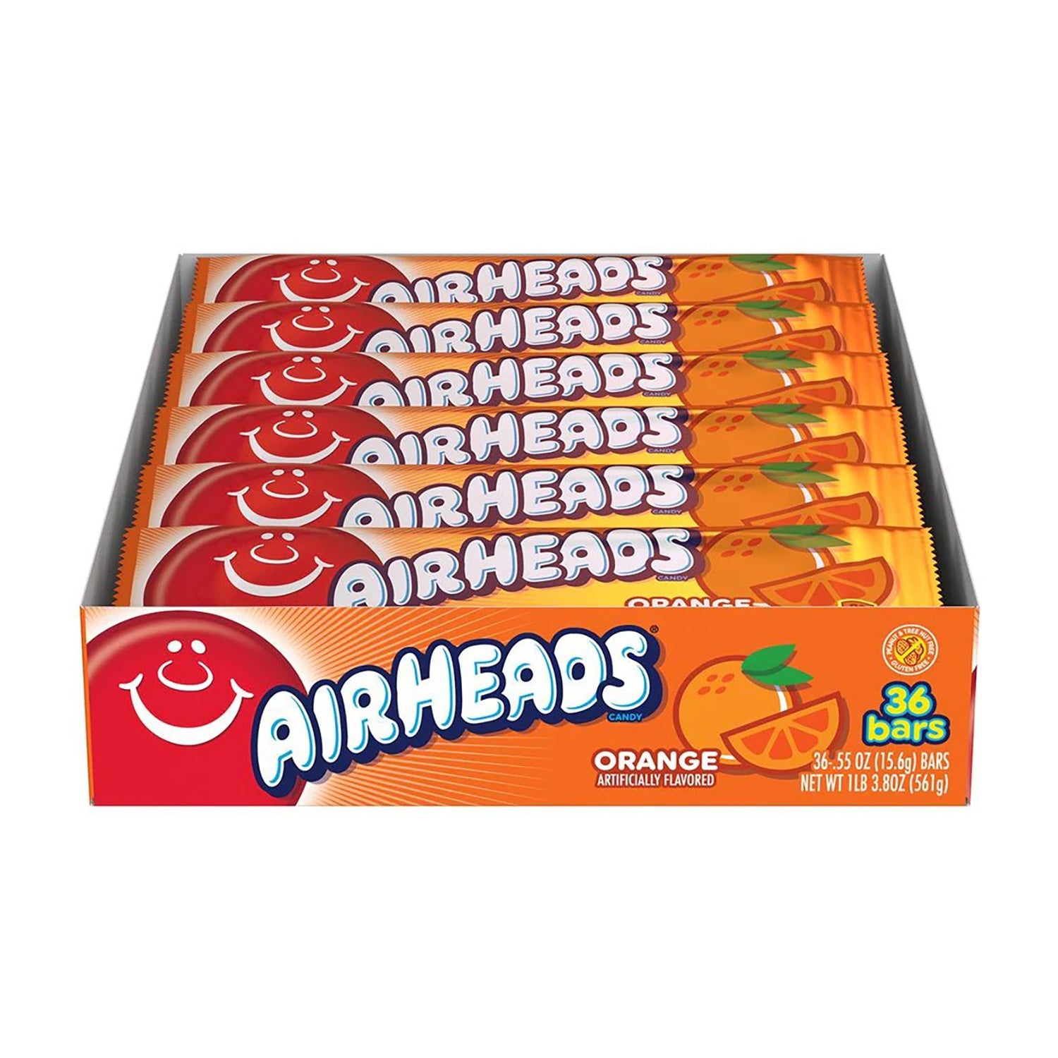 Airheads Orange Taffy Candy - 36 Count Box | Bulk Candy for Parties, Halloween, and Office Snacks