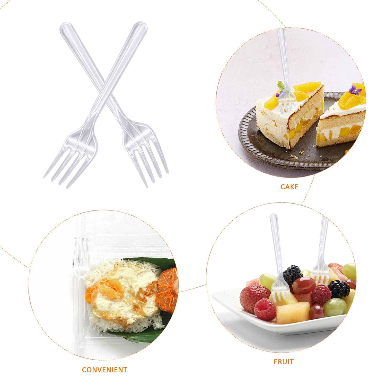 50 Pack Clear Reusable Plastic Forks - 4.5 Inch Disposable Cake Forks for Parties, Weddings, Catering & Events - Eco-Friendly Cutlery for Birthday Celebrations, Picnics & Outdoor Gatherings
