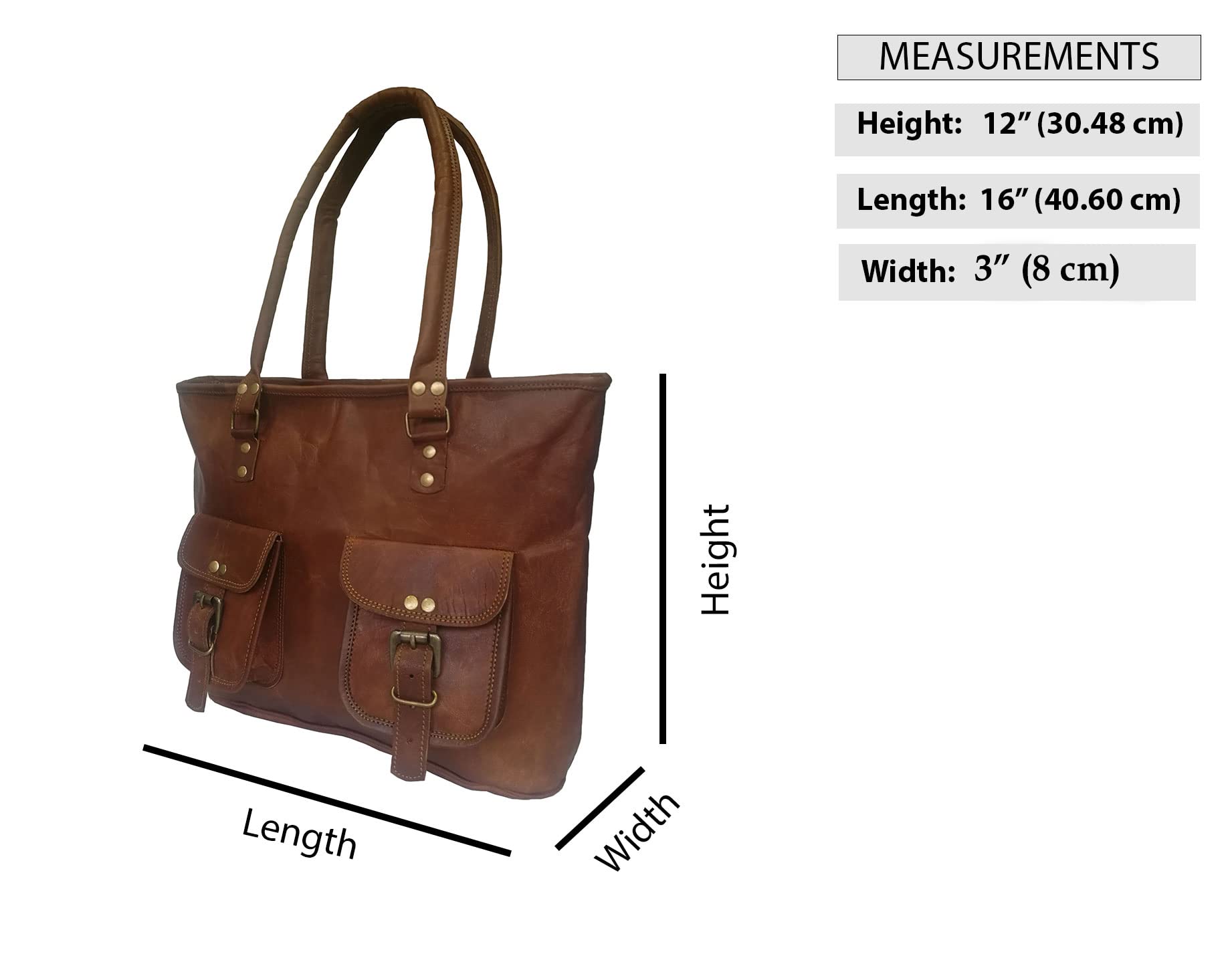 Genuine Leather Women's Shoulder Tote Bag - Madosh Brown Office Handbag for Laptop & Work Essentials | Perfect for Business Meetings, Commuting & Travel