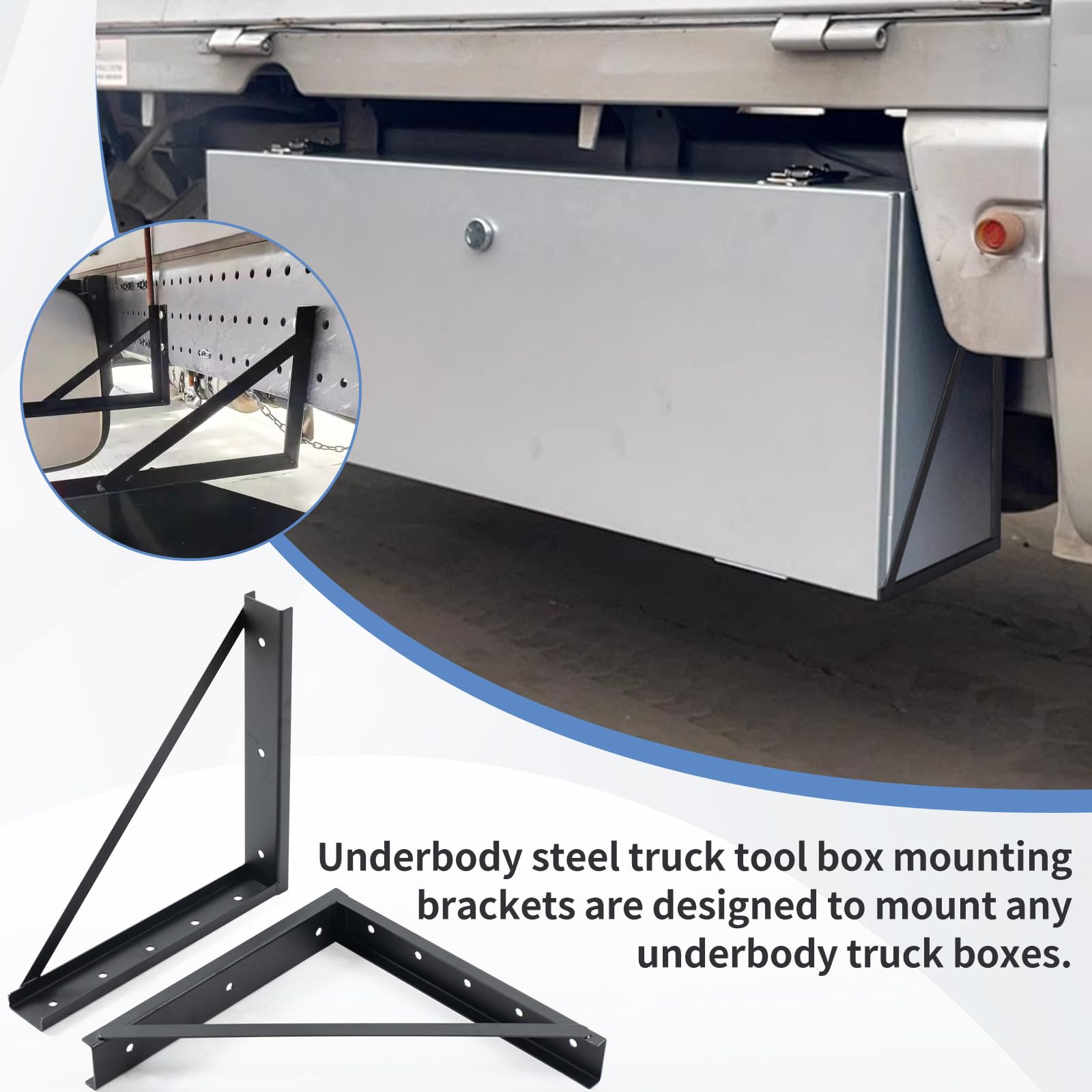 Heavy-Duty Underbody Steel Mounting Brackets for Truck Tool Box - 24