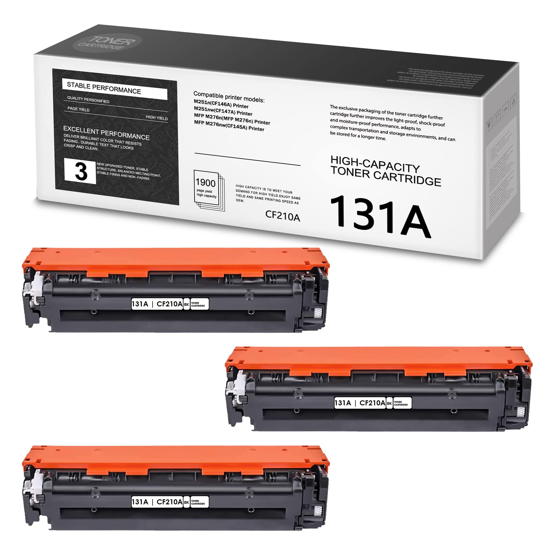 THUYAO 131A | CF210A Compatible Toner Cartridge Replacement for HP M276nw M251n M251nw M276n Printers (3-Pack Black) - High Yield Printing for Office & Home Use