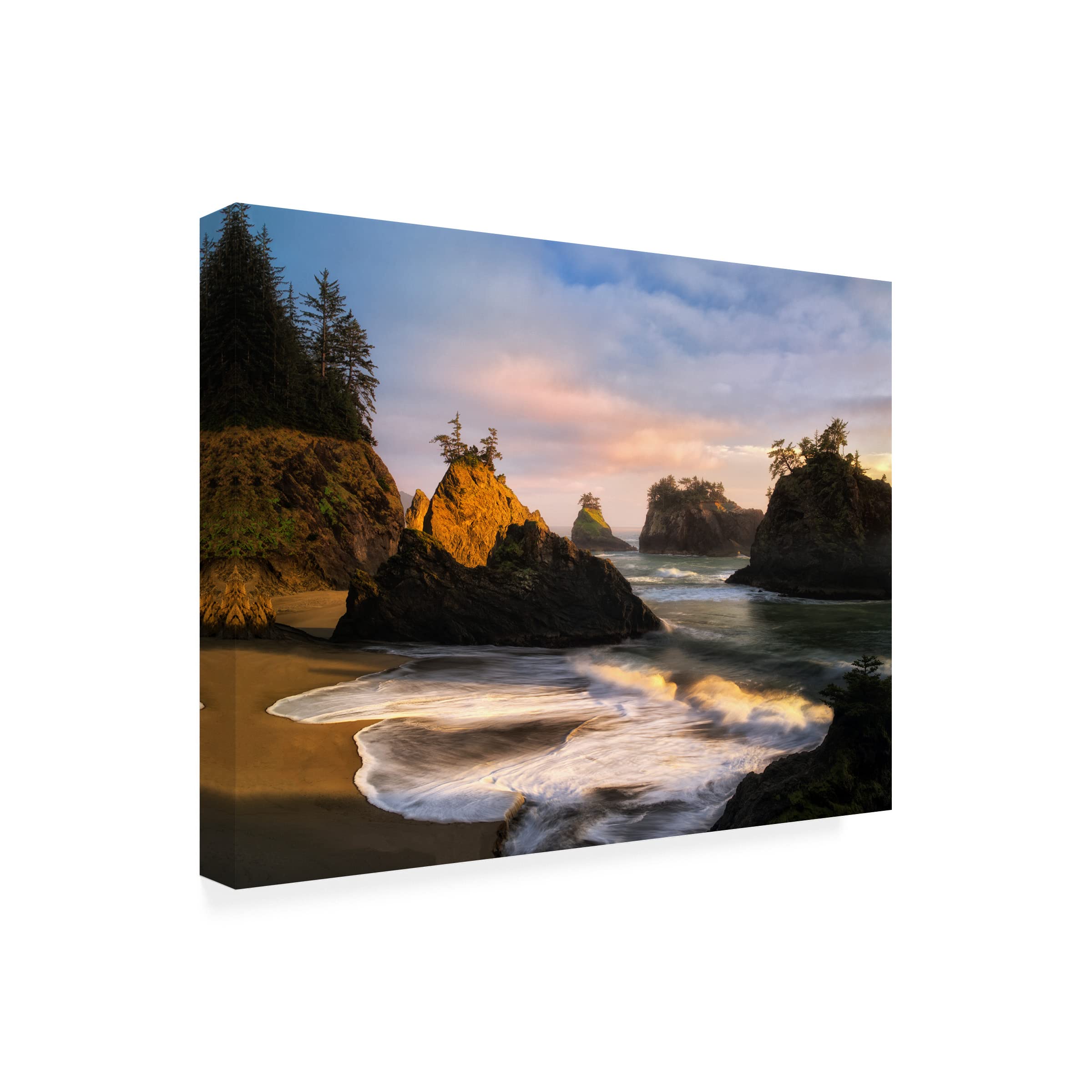 Dennis Frates 'Rocky Coastline 4' Canvas Wall Art Print - Coastal Beach Decor for Living Room, Bedroom & Office - Trademark Fine Art Collection