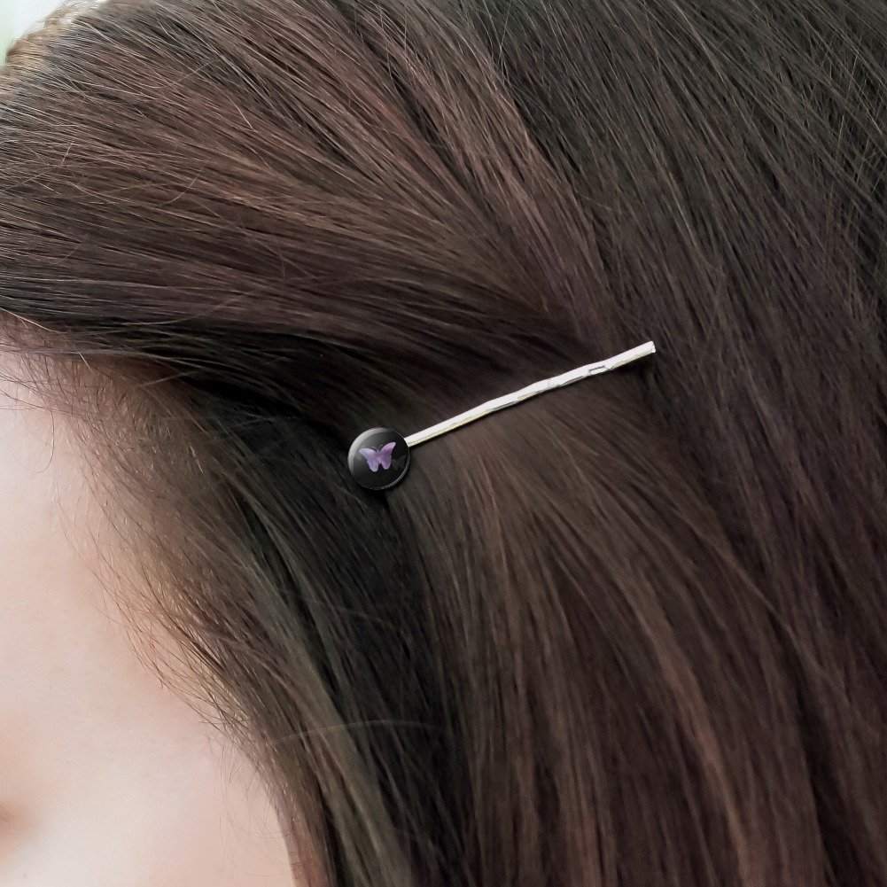 Elegant Purple Butterfly Watercolor Silhouette Bobby Pins - Barrettes Hair Clips for Women & Girls - Perfect for Weddings, Parties & Everyday Hairstyling