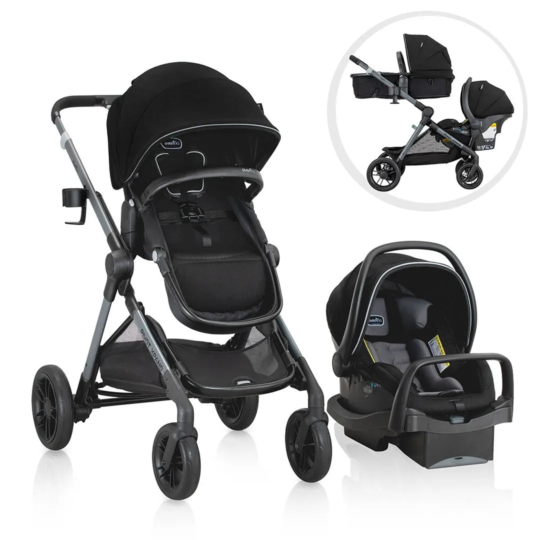 Pivot Xpand Modular Stroller with LiteMax Infant Car Seat - Ayrshire Black | Lightweight Travel System for Newborns & Toddlers | Perfect for City Walks, Shopping & Air Travel