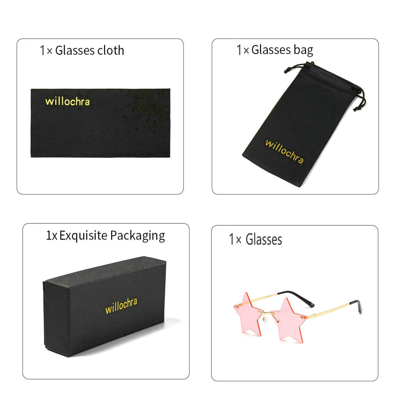 Stylish Rimless Star-Shaped Sunglasses for Women & Men - Transparent UV Protection Party Glasses - Trendy Pentagram Eyewear for Festivals, Cosplay & Everyday Fashion