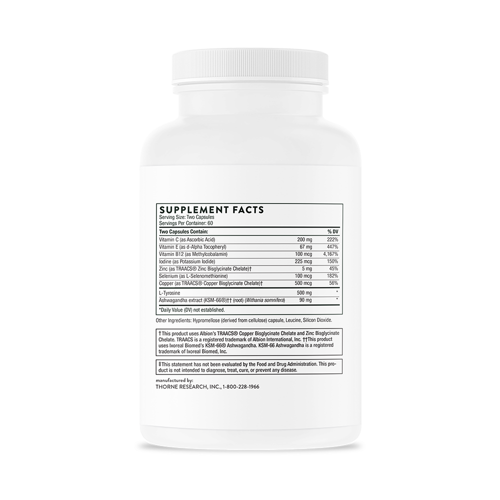 Thorne Thyrocsin (SF784) - Thyroid Support Supplement for Energy & Metabolism - Ideal for Hypothyroidism & Fatigue Relief