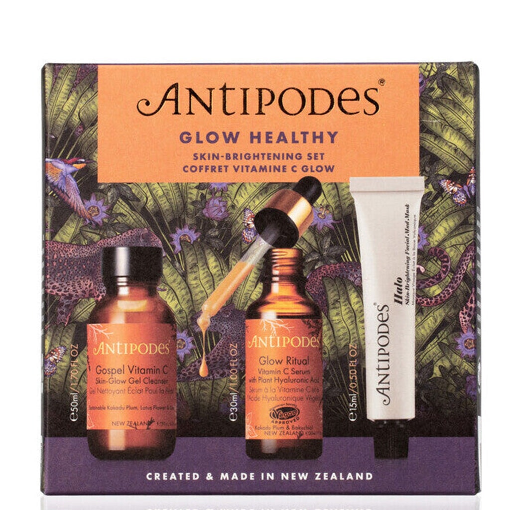 Antipodes Glow Healthy Skin Brightening Set - Organic Skincare Kit for Radiant & Even Tone | Perfect for Daily Routine & Special Occasions