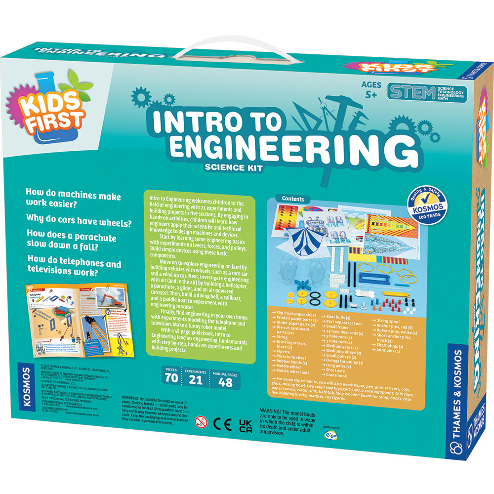 Kids First Intro to Engineering Kit - STEM Learning Toys for Children Ages 5-8 - Build 20+ Models for Classroom, Homeschool & Family Fun Activities