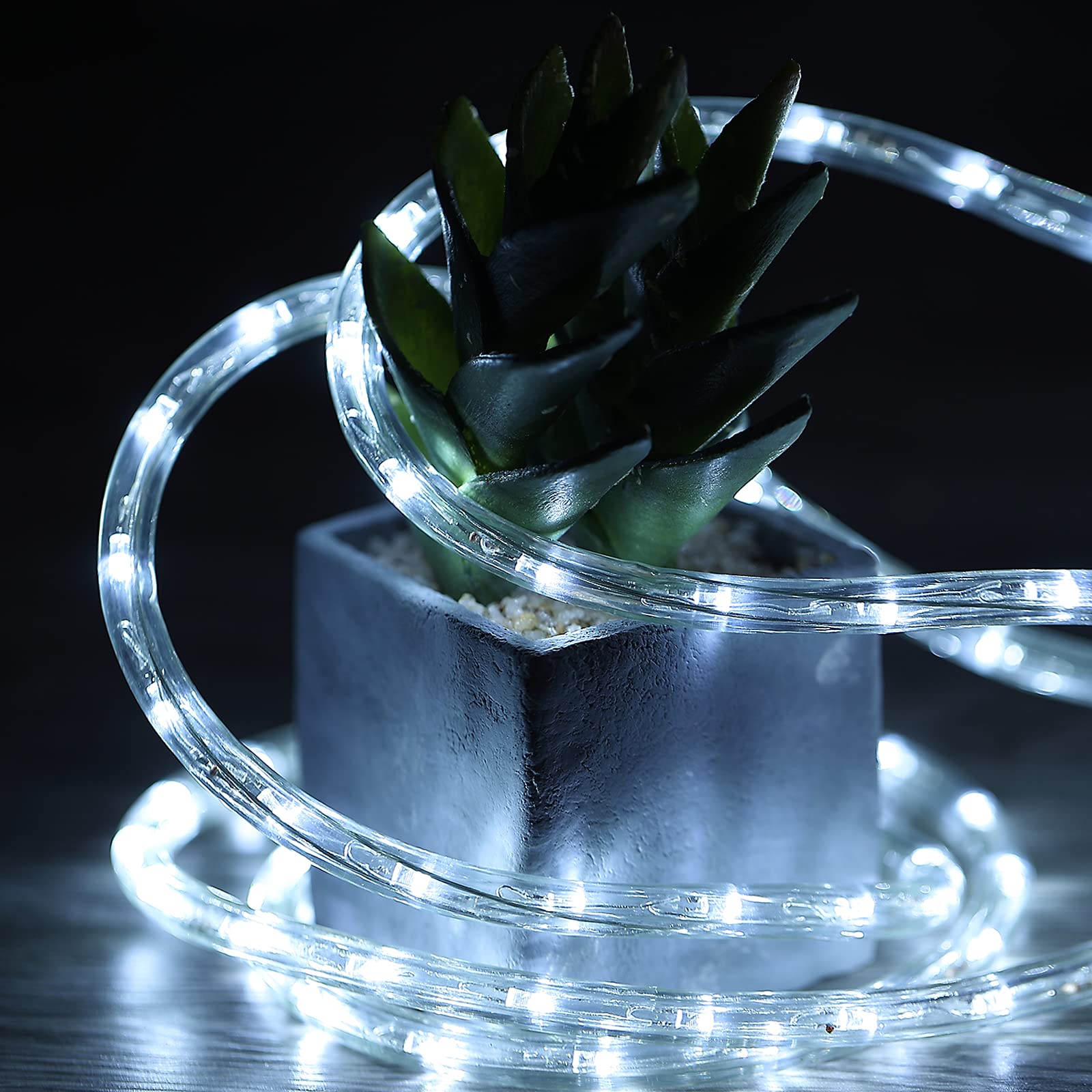 100ft Waterproof LED Rope Lights for Outdoor & Indoor Use - 110V Cold White String Lights for Eaves, Backyards, Garden, Deck & Christmas Decorations - Perfect for Patio Lighting, Holiday Displays & Landscape Accents
