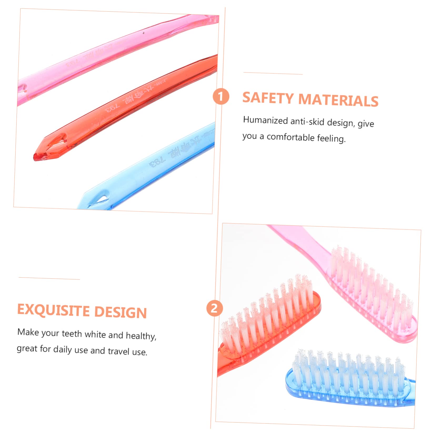 6-Pack Hard Bristle Toothbrushes for Adults - Travel & Hotel Toothbrushes in Bulk - Medium Firmness Cleaning Toothbrushes for Home, Office & On-The-Go Use