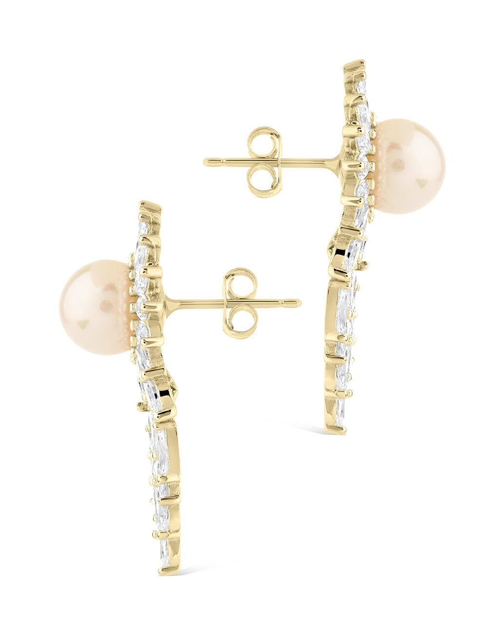 Rhianna CZ & Pearl Statement Stud Earrings for Women – Elegant Fashion Jewelry for Parties, Weddings & Special Occasions