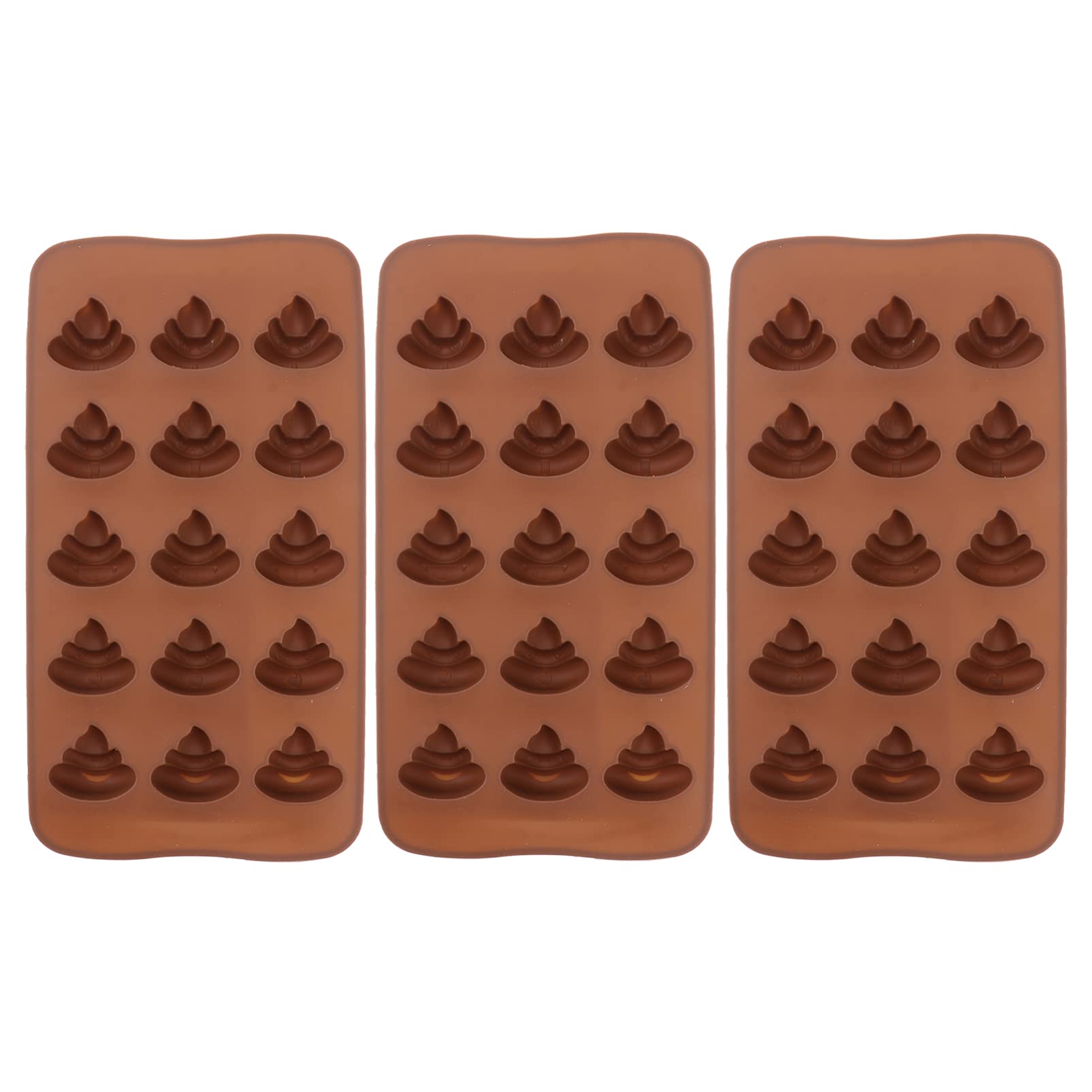 3PCS Silicone Poop Molds for Baking - Funny Poop Emotion Chocolate & Candy Molds - Perfect for Cakes, Puddings, Fondant - Great for Halloween, Birthday Parties & Prank Gifts