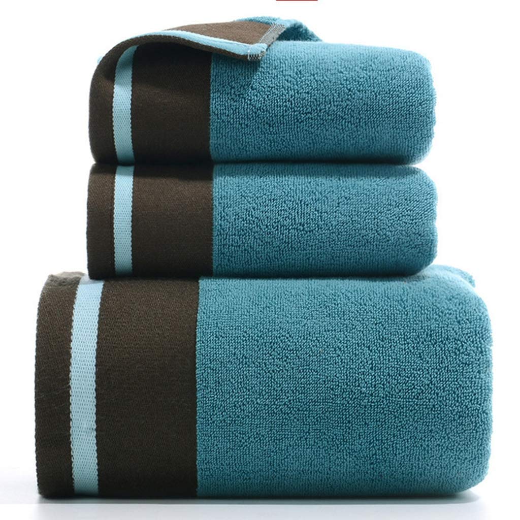Premium 3-Piece Bath Towel Set - Ultra Soft & Absorbent Combed Cotton Bath Sheets, Hand Towels & Shower Towels for Spa, Gym & Luxury Bathroom - Blue