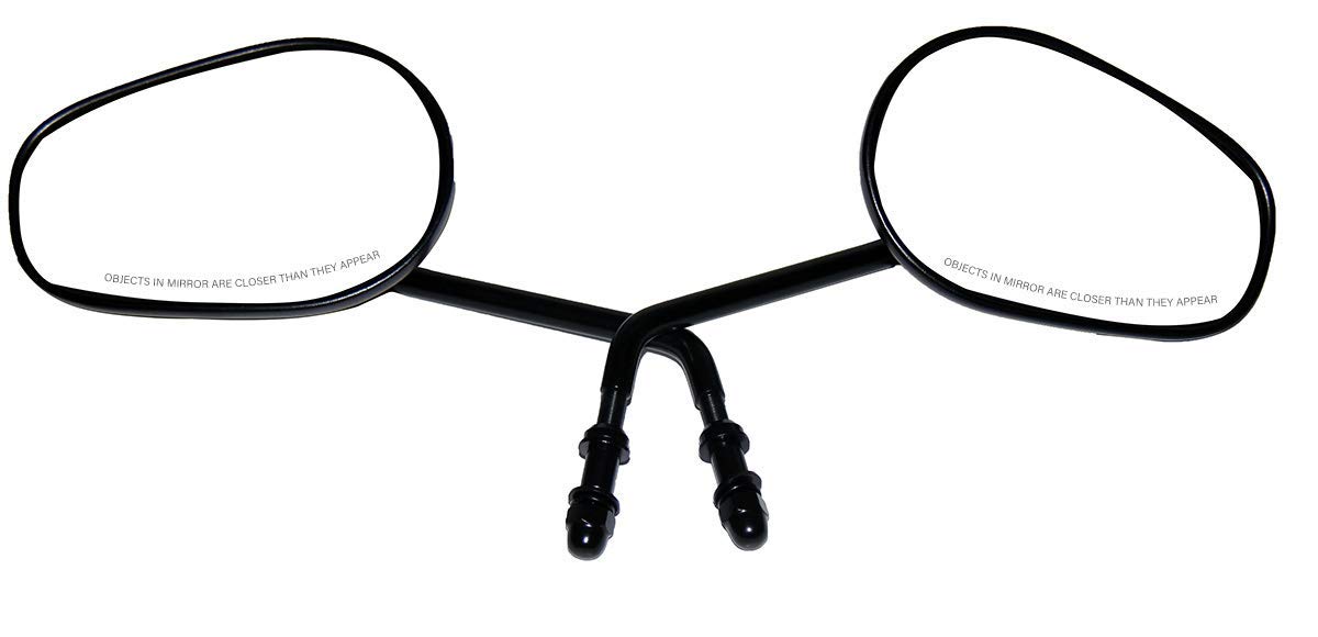 Black CNC Long Stem Custom Mirrors for 2009 Harley-Davidson Dyna Super Glide Custom EFI FXDCI - Durable Aftermarket Motorcycle Mirrors for Enhanced Visibility & Safety on Road Trips