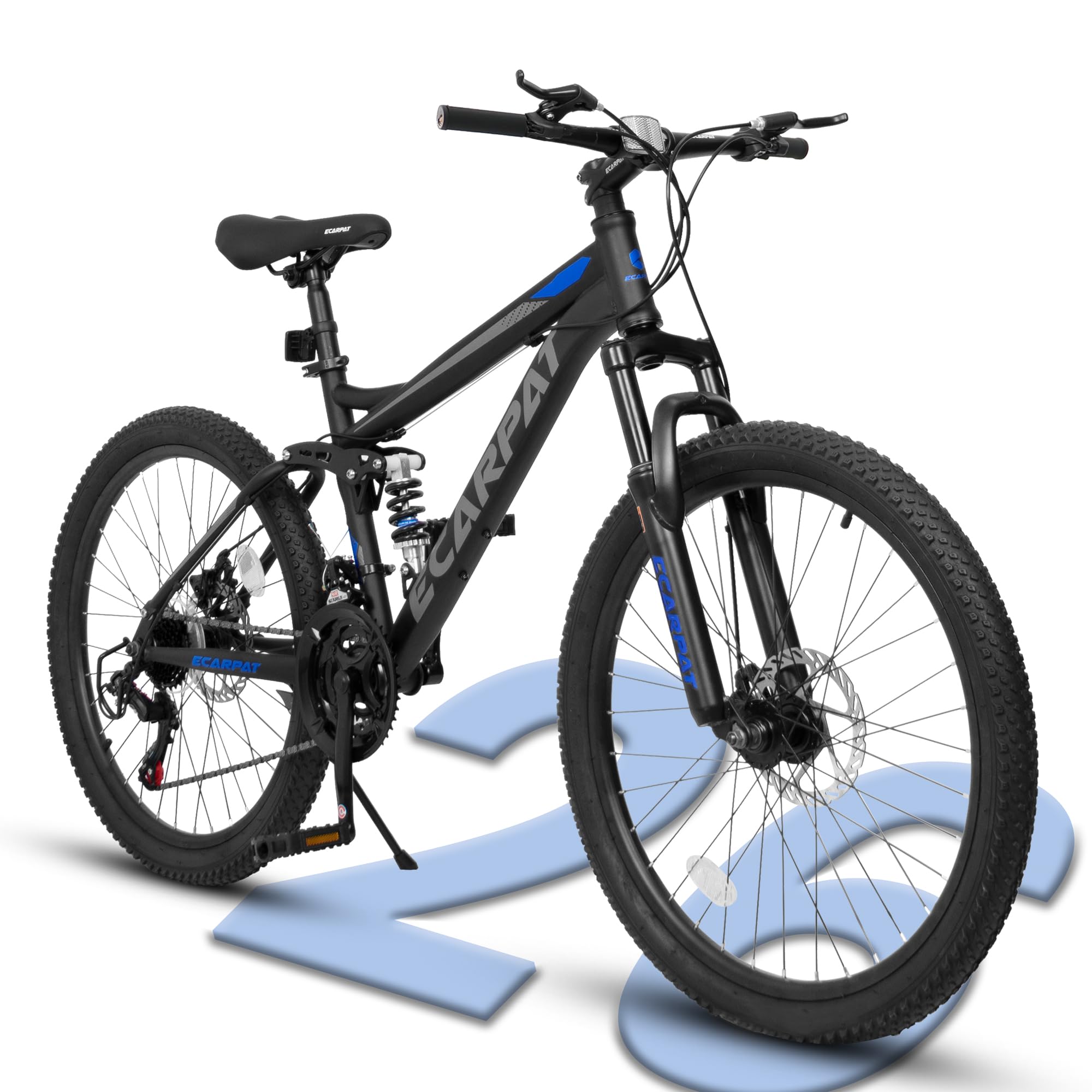 **24/26/27.5 Inch Dual Full Suspension Mountain Bike - 21-Speed Aluminum/Steel Frame for Men & Women - Perfect for Commuting, School, Work & Snow Riding - Ideal Birthday & New Year Gift**
