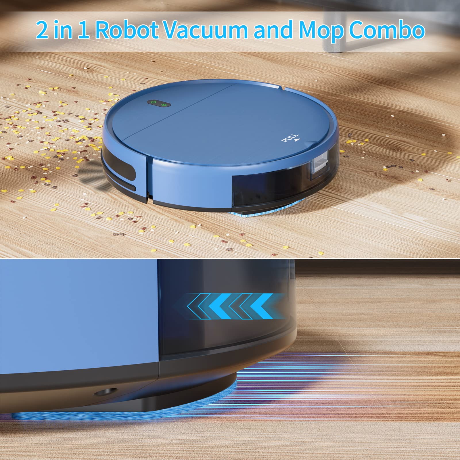 ZCWA 2-in-1 Robot Vacuum and Mop Cleaner with Self-Charging, WiFi/APP Control, Powerful Suction for Hard Floors, Carpets & Pet Hair - Perfect for Smart Homes & Pet Owners
