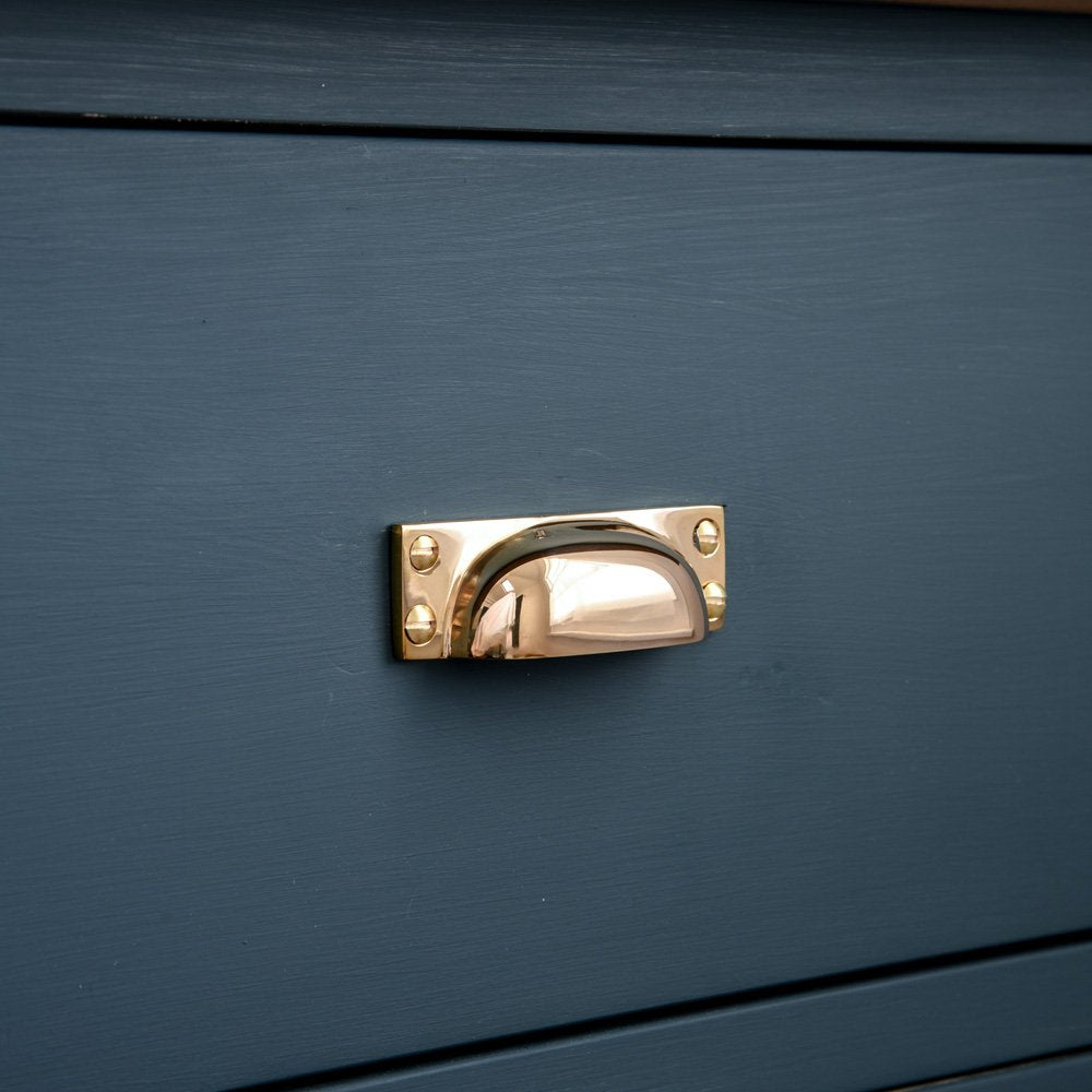 Polished Brass Slim Hooded Drawer Handle - Modern Cabinet Pulls for Kitchen & Bathroom - Perfect for Dressers, Cabinets, and Furniture Hardware