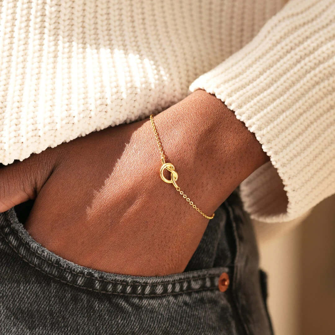Mother Daughter Matching Bracelets Set - Sterling Silver Knot Connection Bracelet for Women & Girls (YS031) | Perfect for Bonding, Gifts & Special Occasions